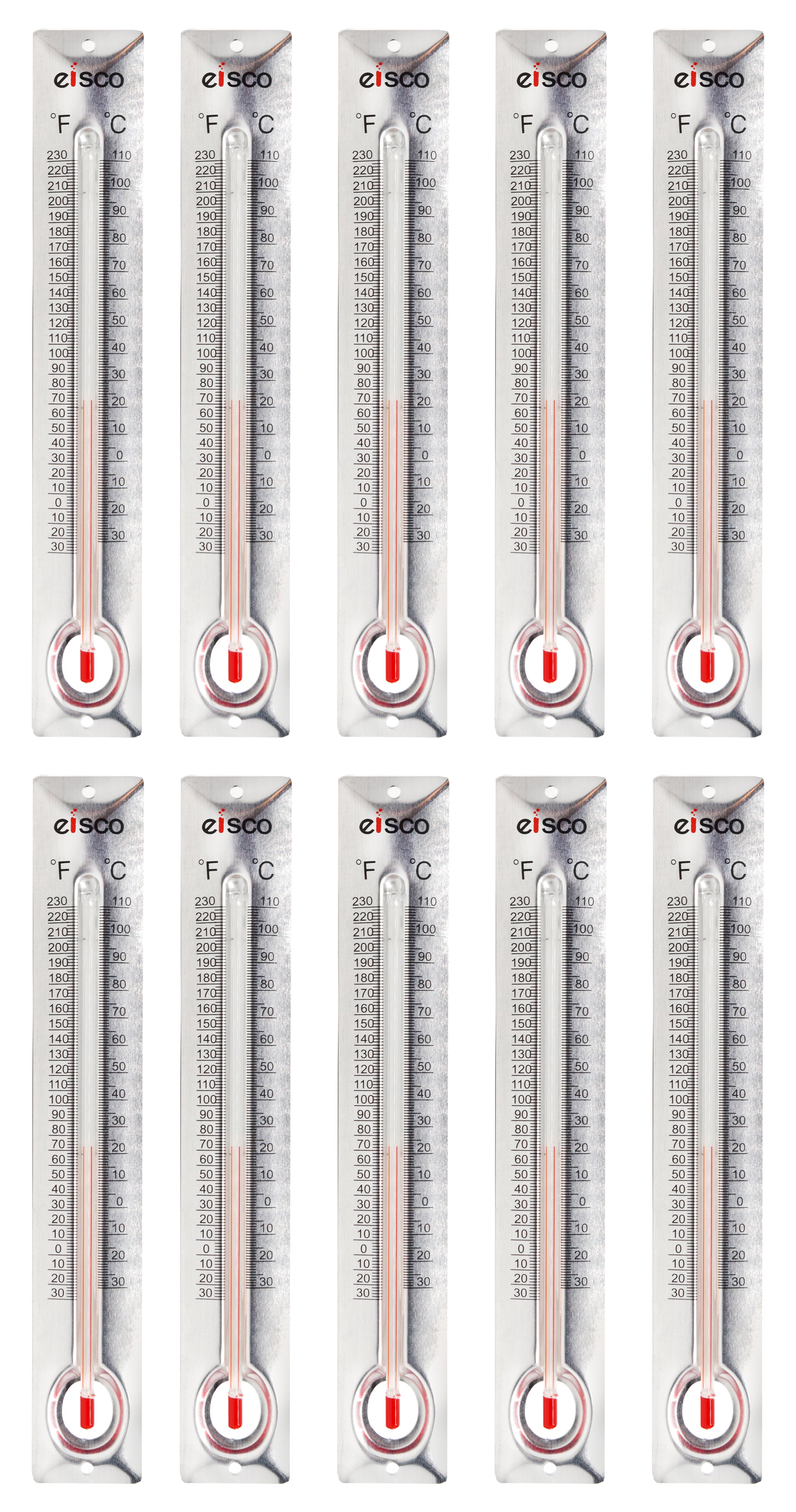 Spirit-Filled Dual-Scale Thermometer with Aluminum Back, 10-Pack