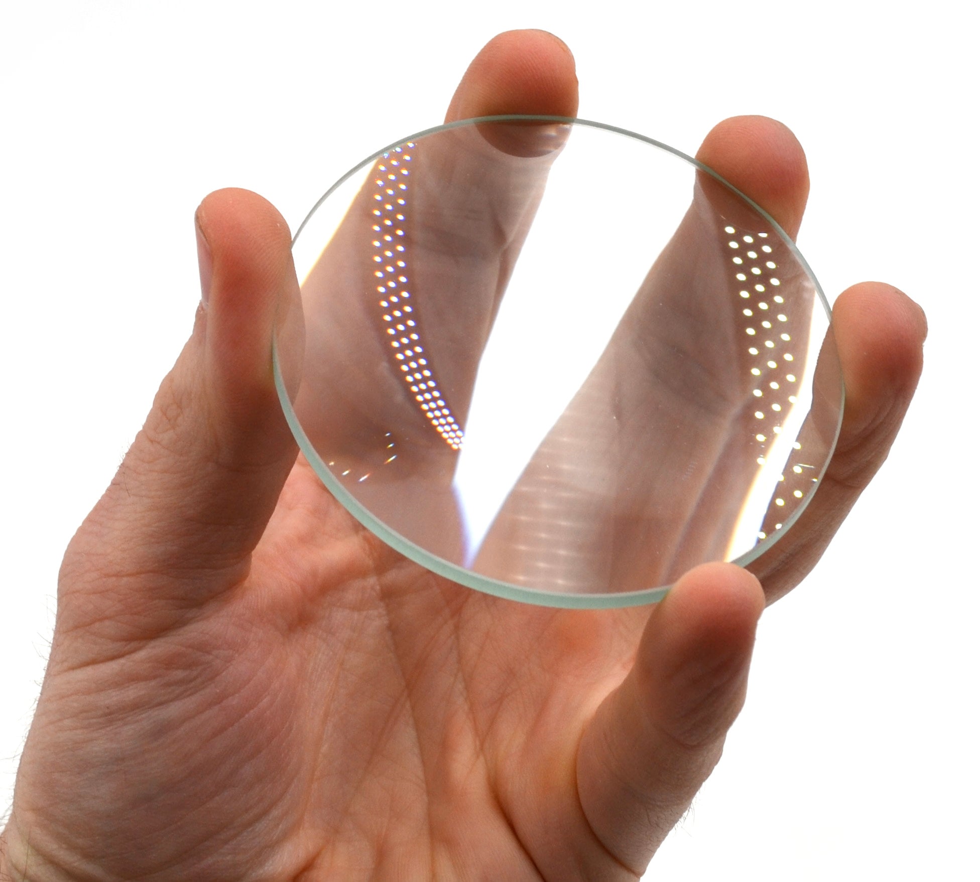 Double Convex Glass Lens, 75mm Diameter, 200mm Focal