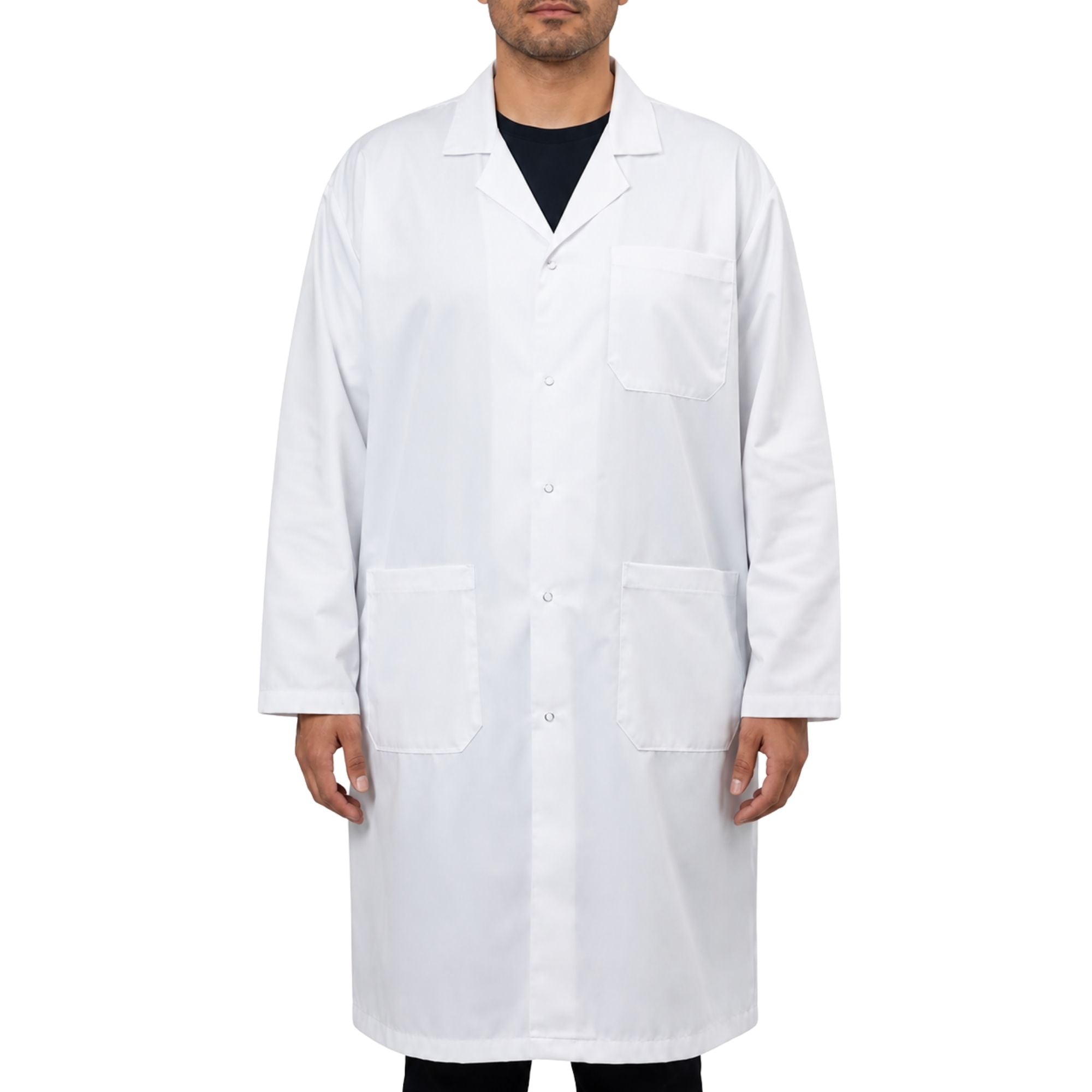 Poly-Cotton Blend Lab Coat with Snap Front