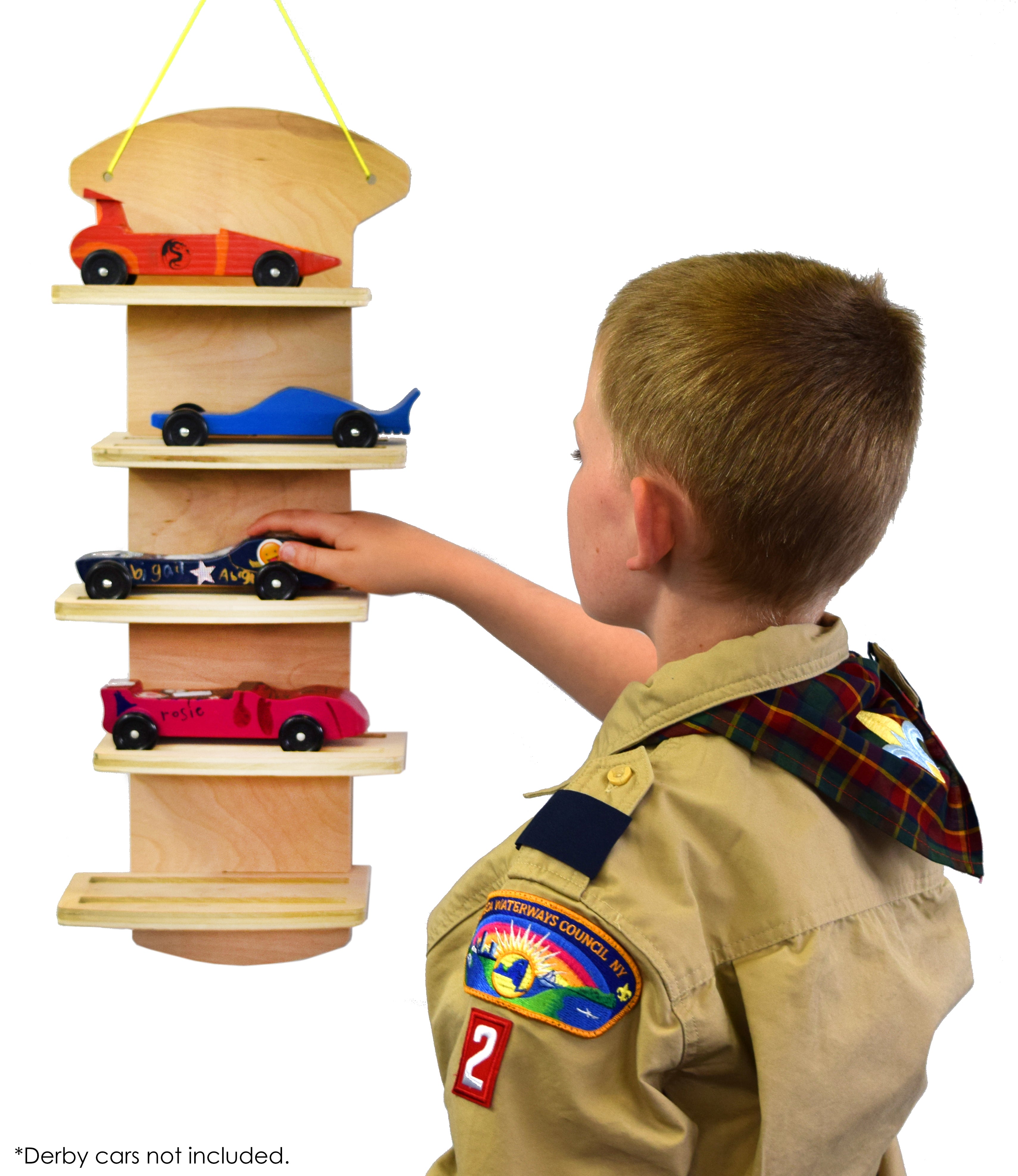 Pinewood Derby Car Display Rack, 23.375 x 9.0625 inch