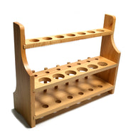 13-Hole Wooden Test Tube Rack with Pins, 2-Shelf, for 20-26mm Tubes (No-Tip)