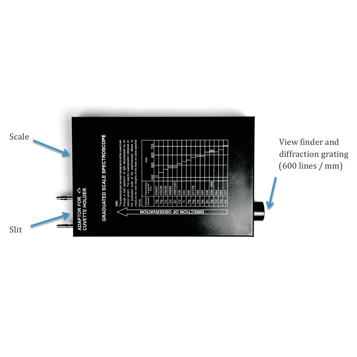 Direct Vision Spectroscope in Metal Case