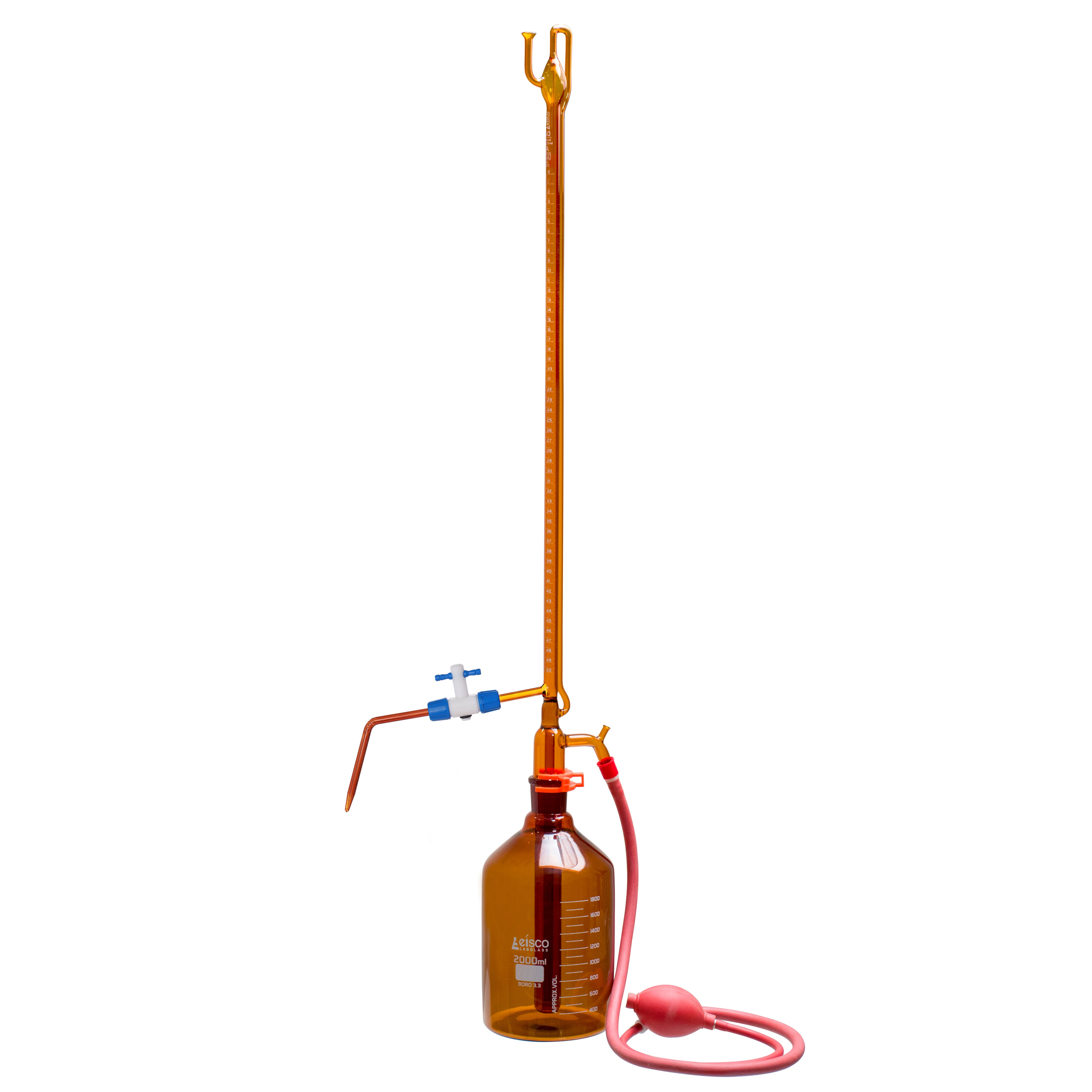 Class A Automatic Zero Amber Borosilicate Glass Burette