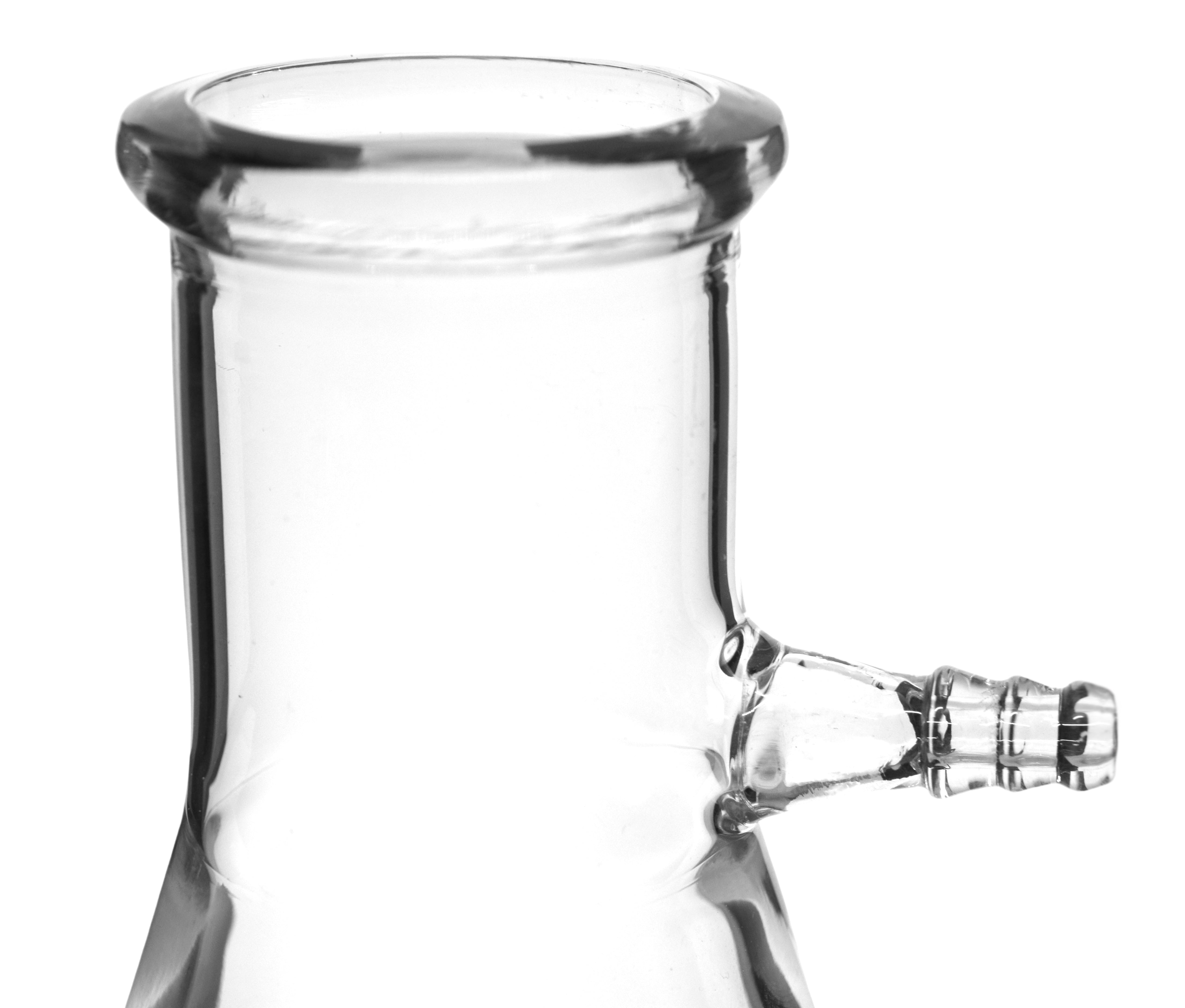 Conical Filtering Flask with Integral Side Arm, 1000mL, White Graduations, Borosilicate Glass