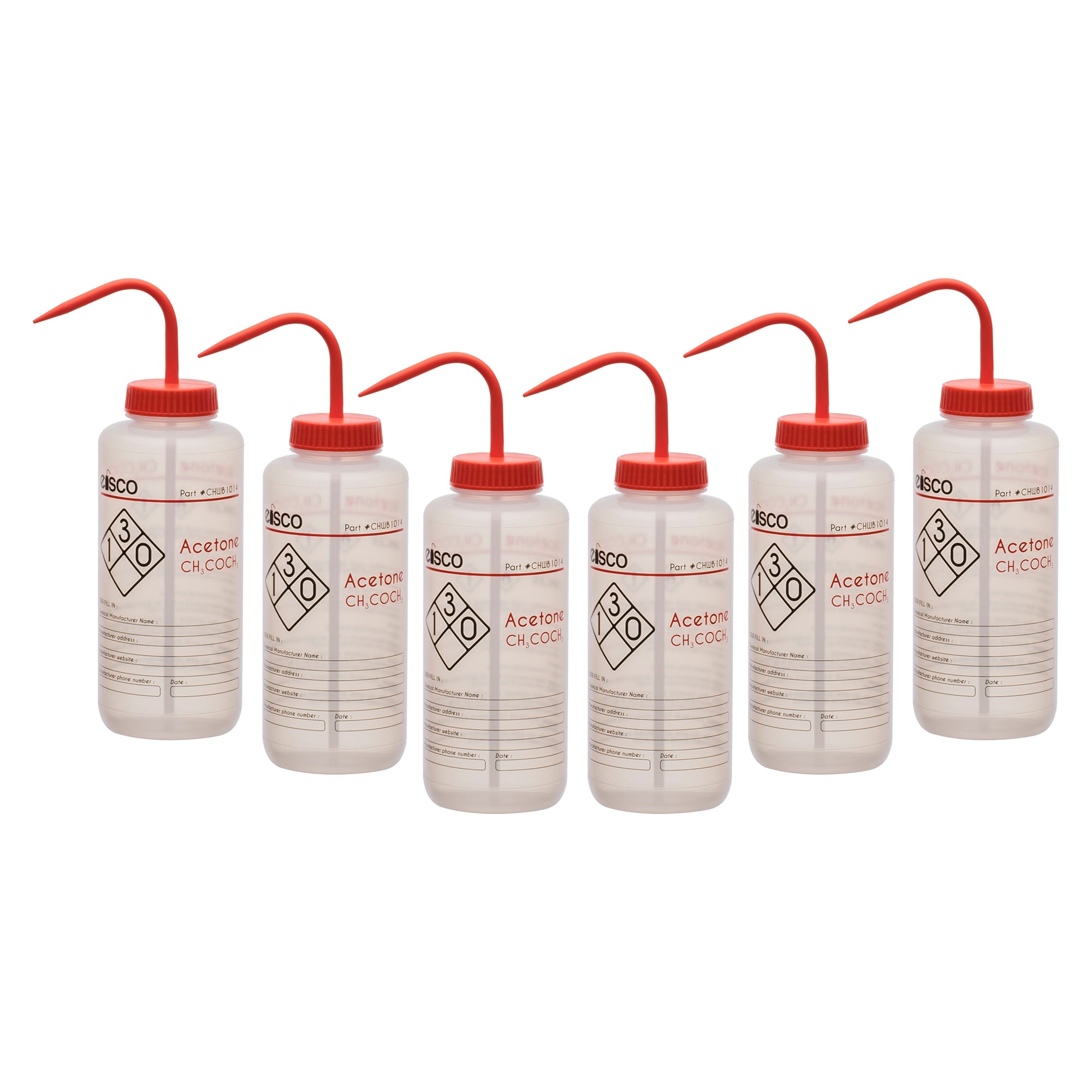 Acetone Wash Bottle, LDPE, 2-Color Label, 1000mL