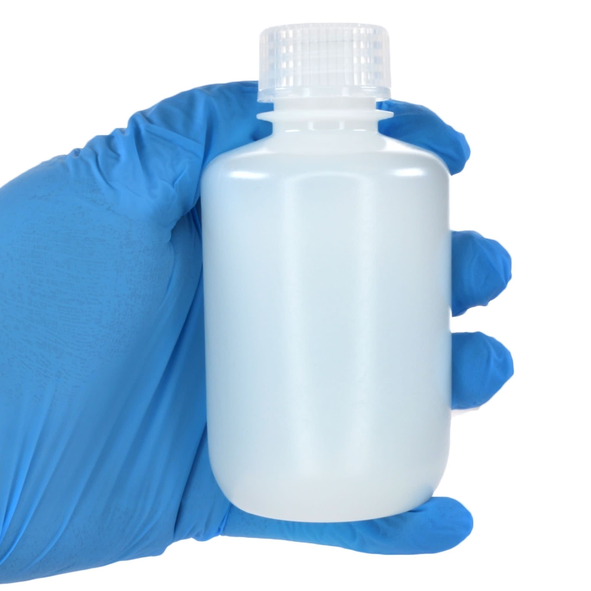 500-Bulk Pack Translucent Narrow Mouth HDPE Reagent Bottles with PP Caps, 125mL, -100 to 120°C