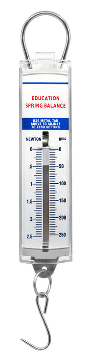Premium Spring Balance, 0-500g / 0-5N - High Resolution, Dual Transparent Scale, Newtons & Grams - Zero Calibration Capability - Acrylic Body, Superior Quality & Finish - Eisco Labs