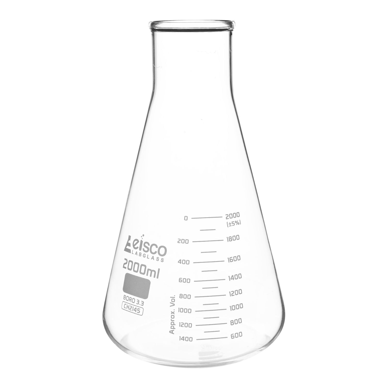 ASTM Wide Neck Borosilicate Glass Erlenmeyer Flask with Dual Scale