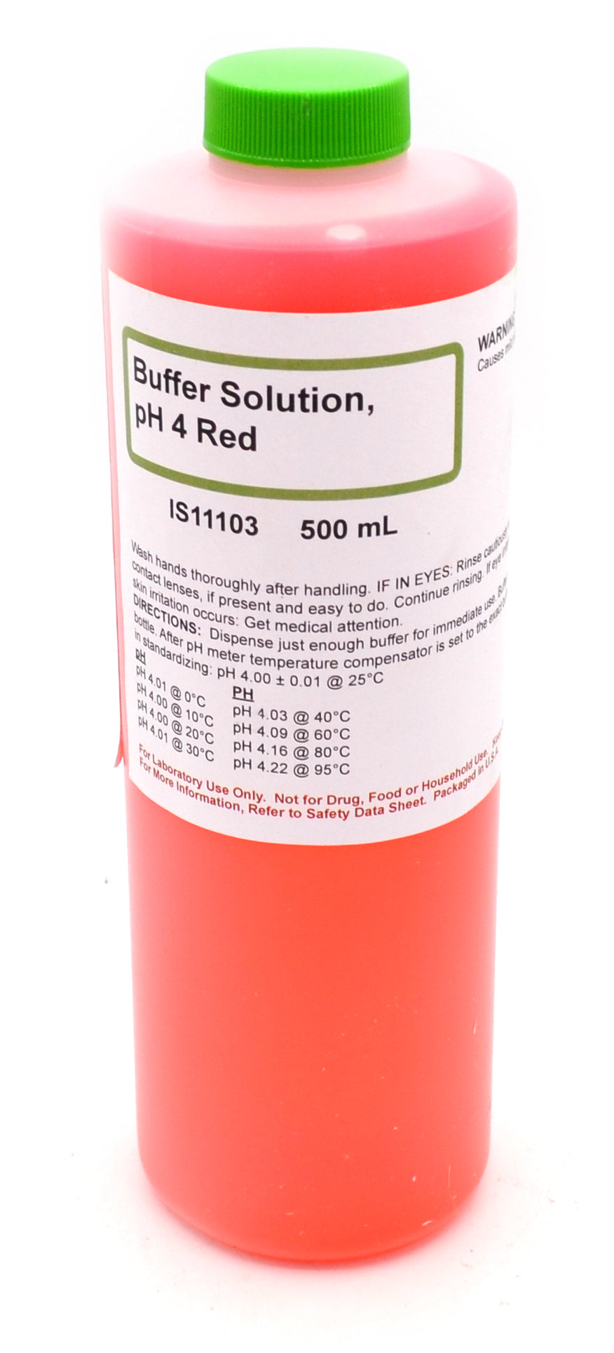 Red pH 4.00 Standard Buffer Solution, 500mL