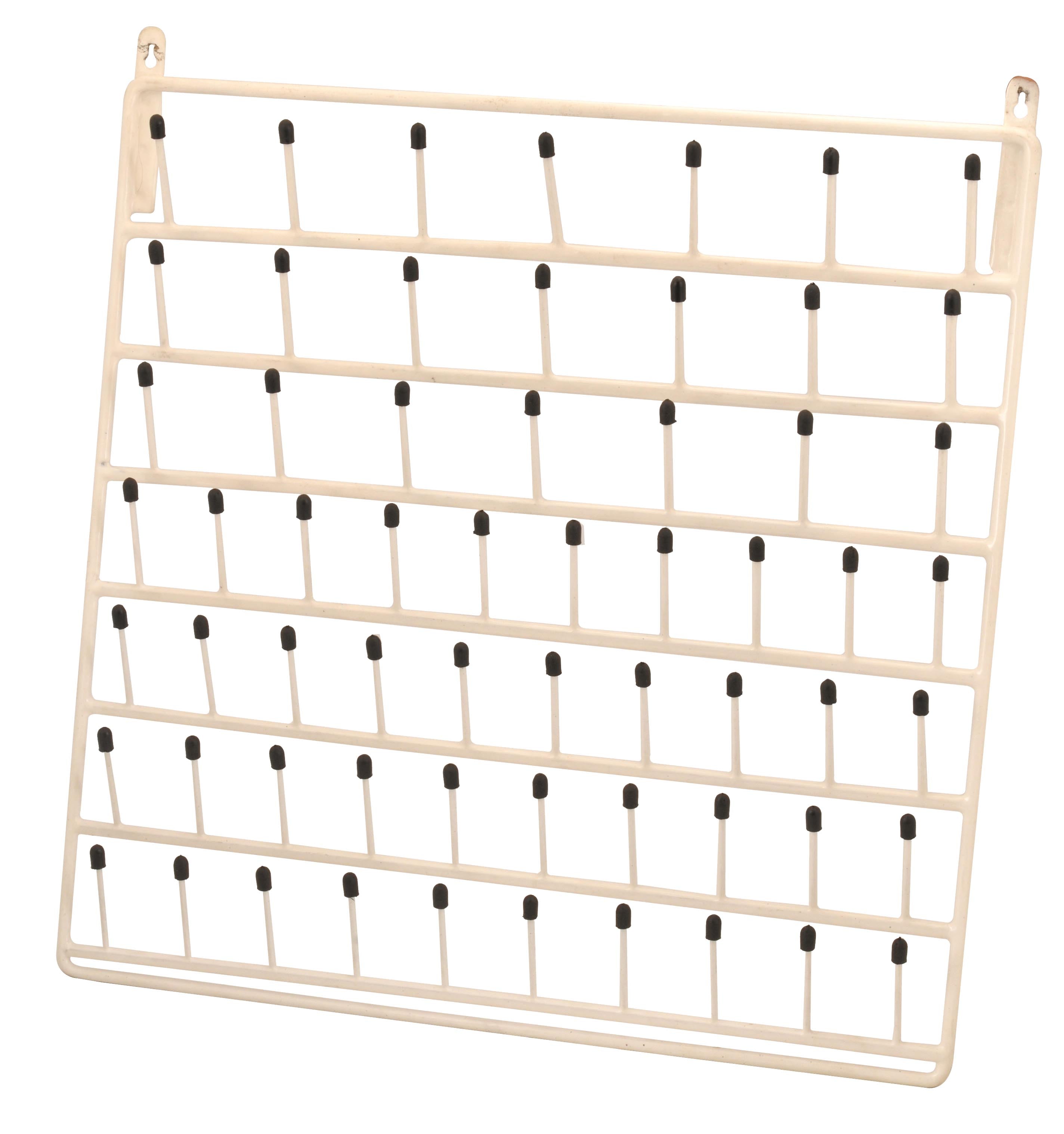 60-Peg Wall-Mounted Vinyl-Coated Steel Draining Rack with 3" Pegs