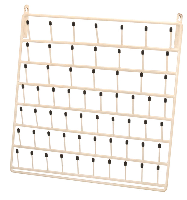 60 Peg Wall Mounted Laboratory Draining Rack, Vinyl Coated, 3