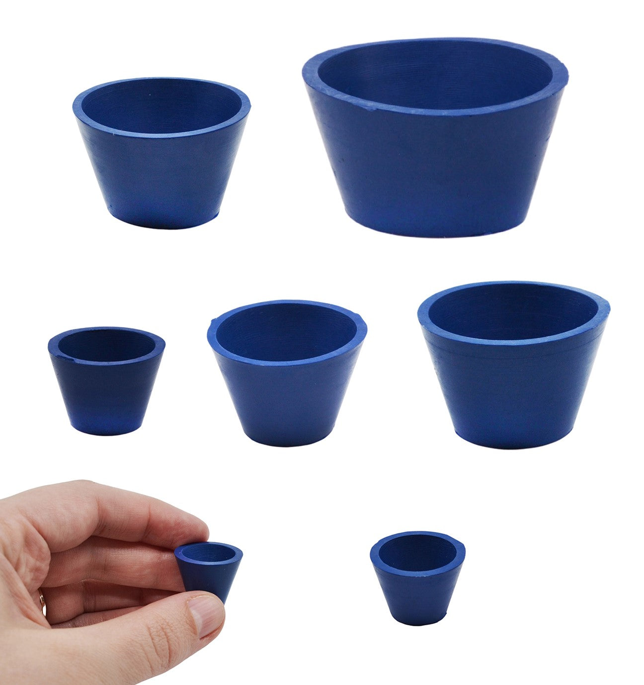 7-Piece Neoprene Rubber Filter Adapter Tapered Cone Set for Buchner Funnels