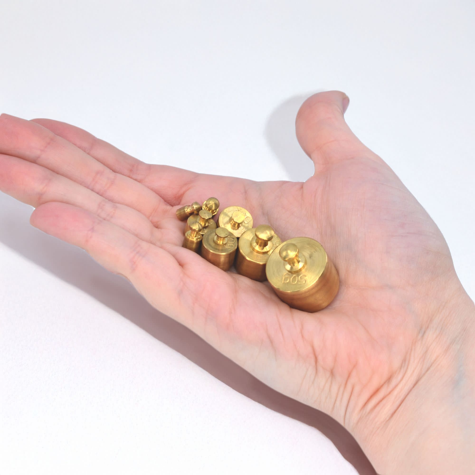 Brass Mass Set for Balances (50g, 20g, 10g, 5g, 2g, 1g)
