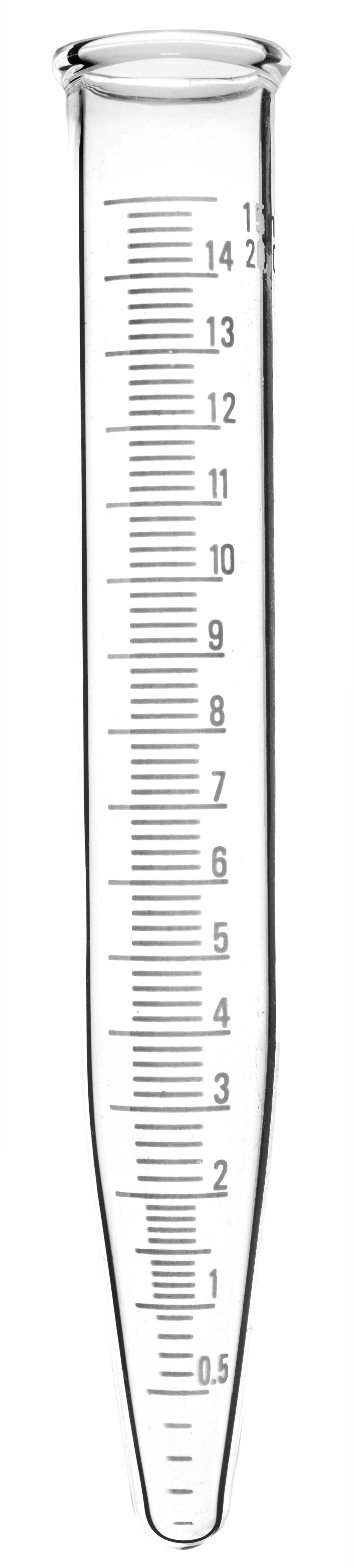 Graduated Conical Borosilicate Glass Centrifuge Tube with White Graduations
