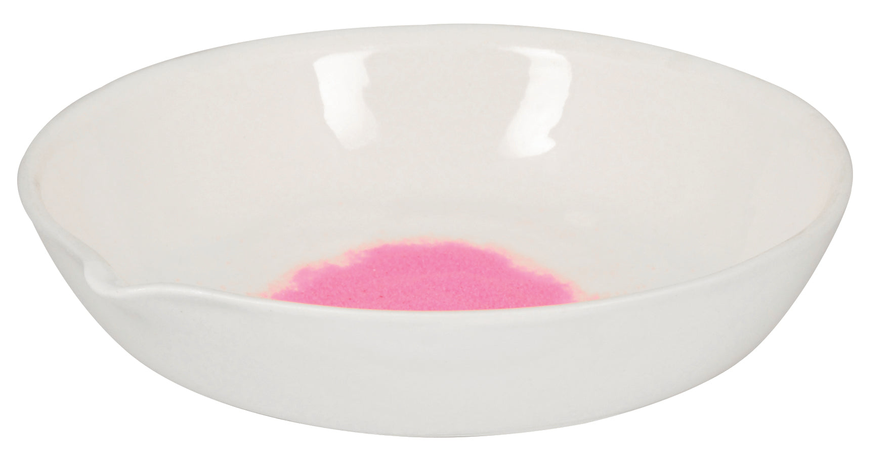 Flat Form Porcelain Evaporating Dish with Spout