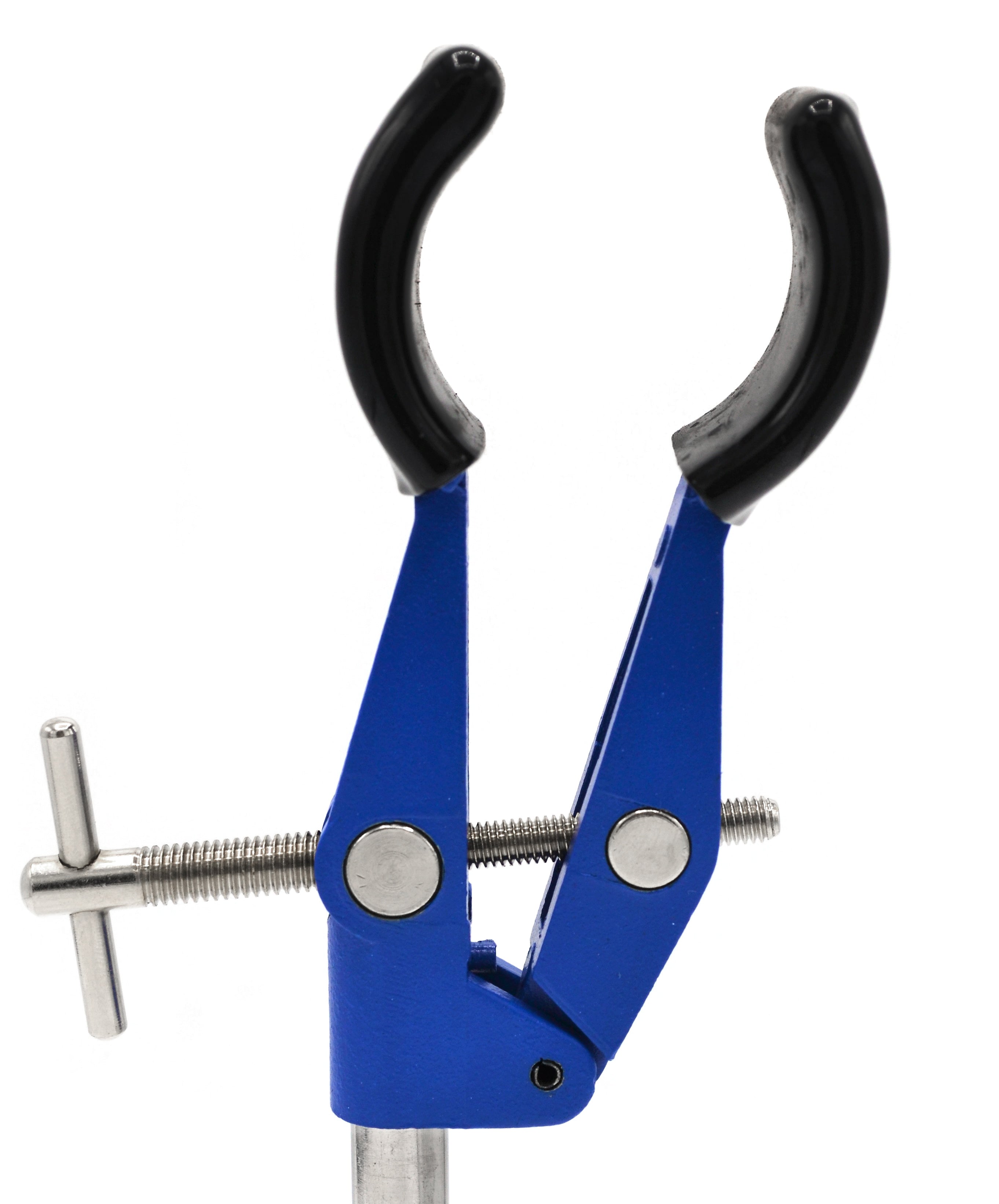 2-Prong Vinyl-Coated Burette/Flask/Beaker Clamp on Stainless Steel Rod, 4.25" Max
