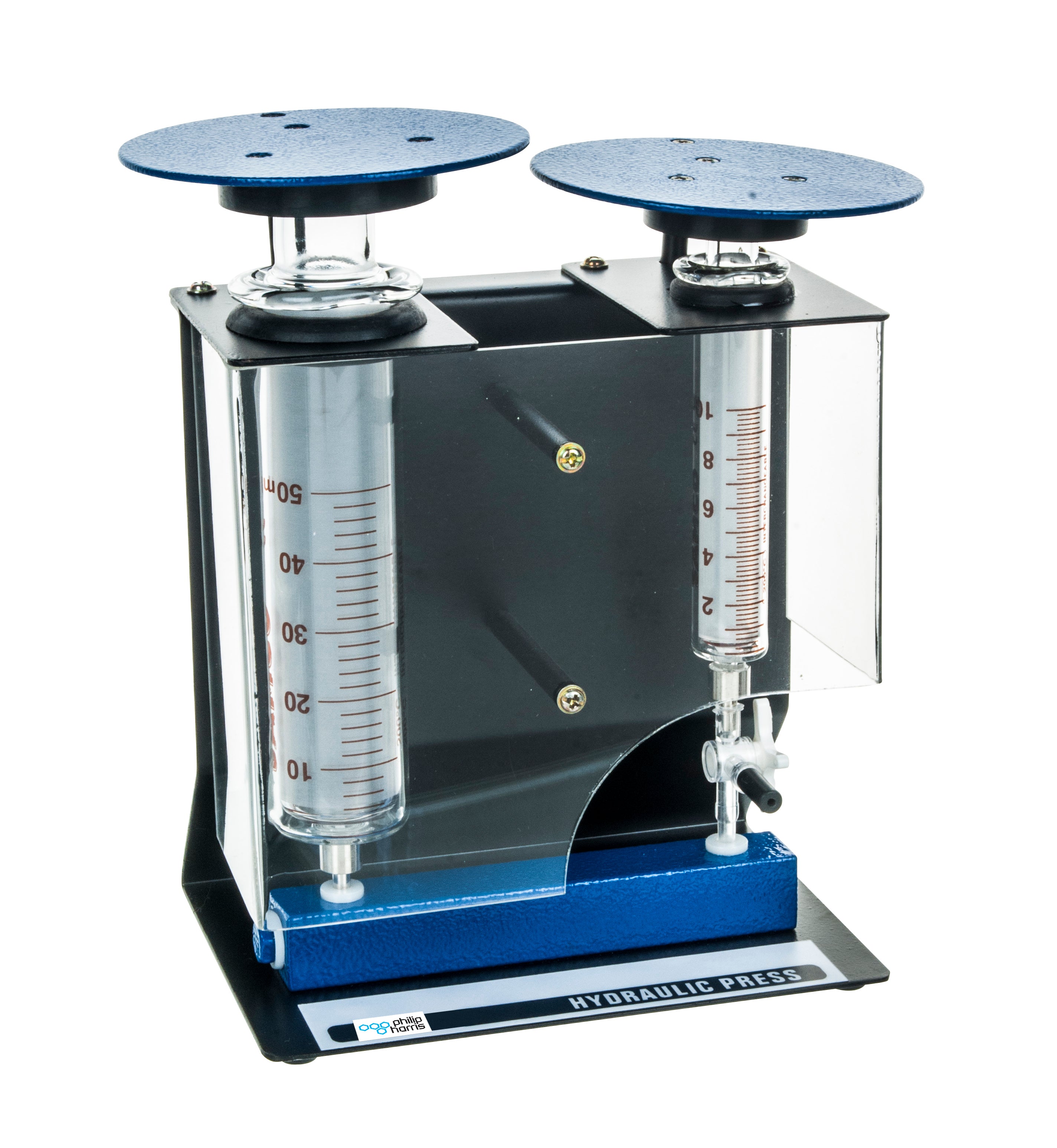 Hydraulic Press with Borosilicate Glass Cylinders