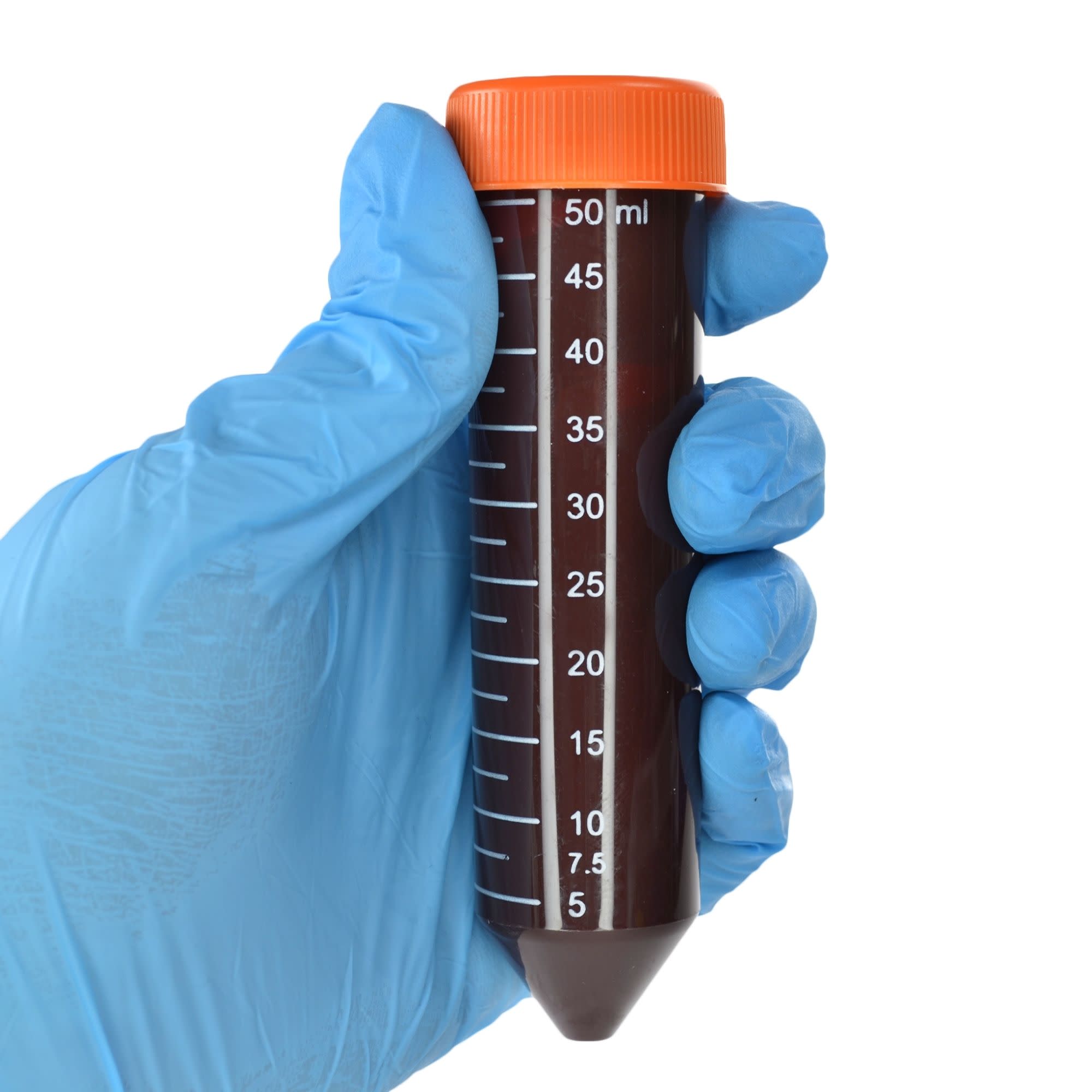 25-Pack Non-Sterile Amber Polypropylene Centrifuge Tubes with Flat Cap, 50mL