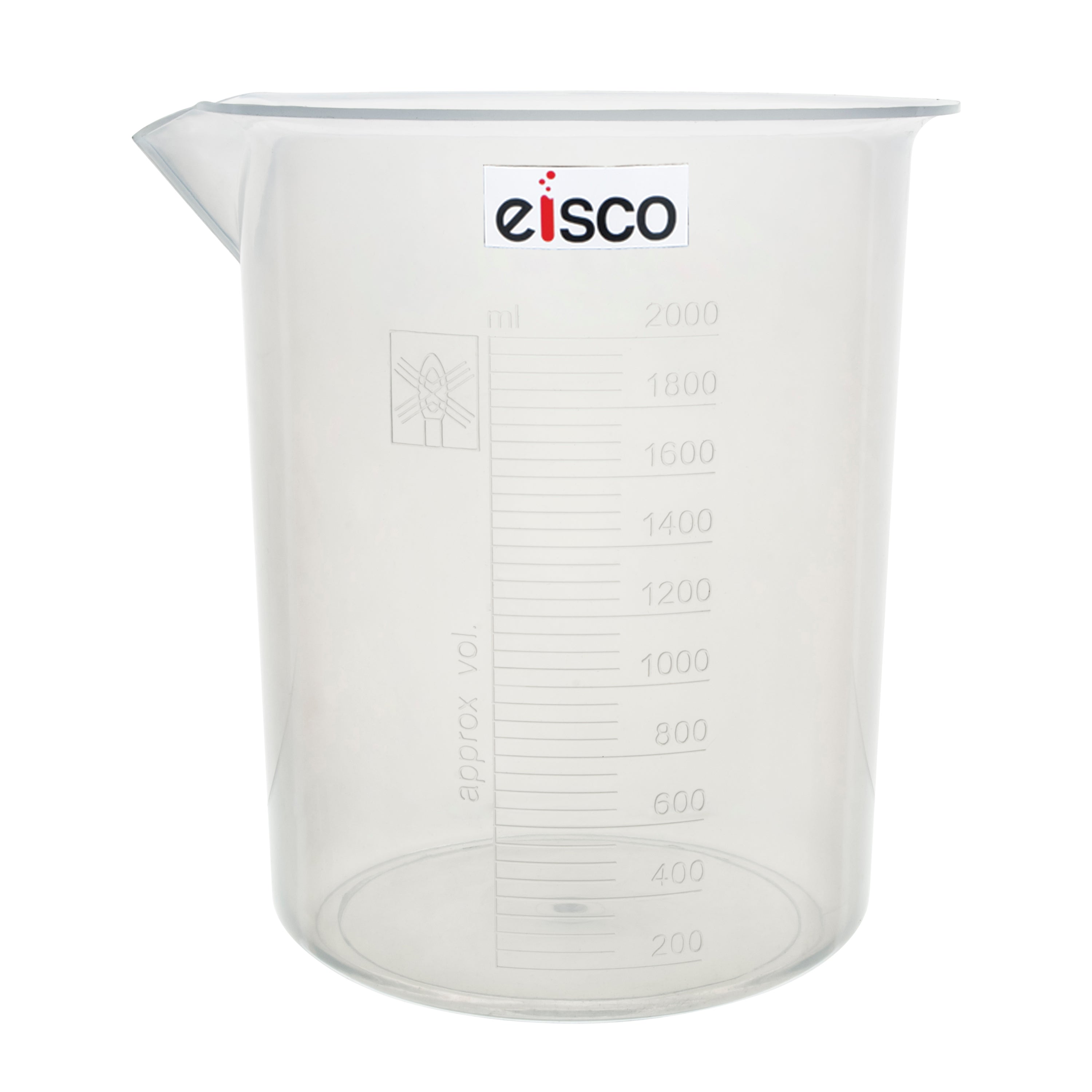 Polypropylene Beaker with Raised Graduations and Tapered Spout