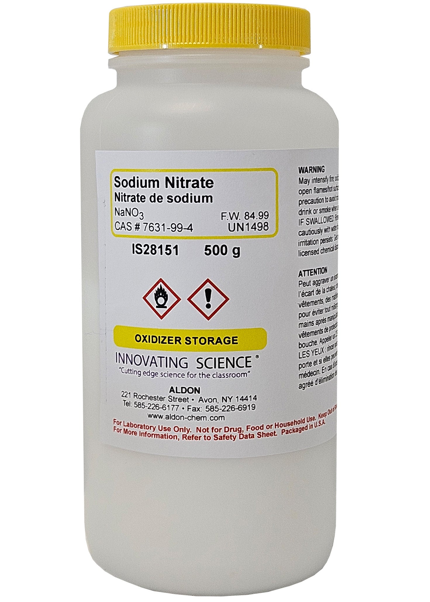 Laboratory Grade Sodium Nitrate Prill, 500g