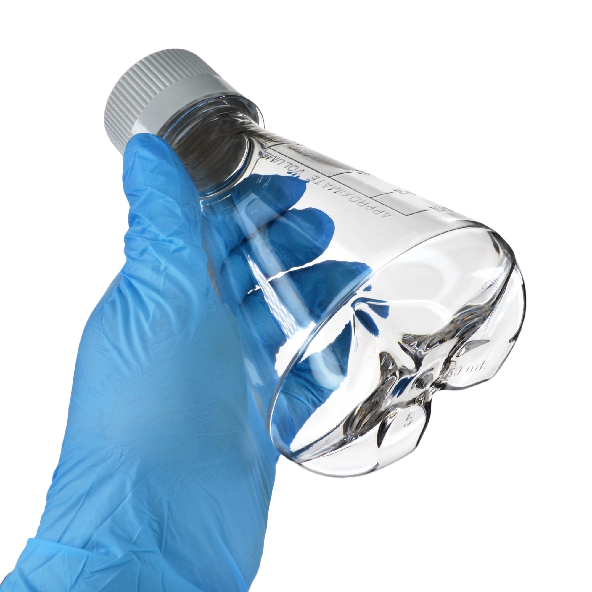 Sterile Vented Baffled-Bottom PETG Erlenmeyer Flask, USP Class VI, 250mL