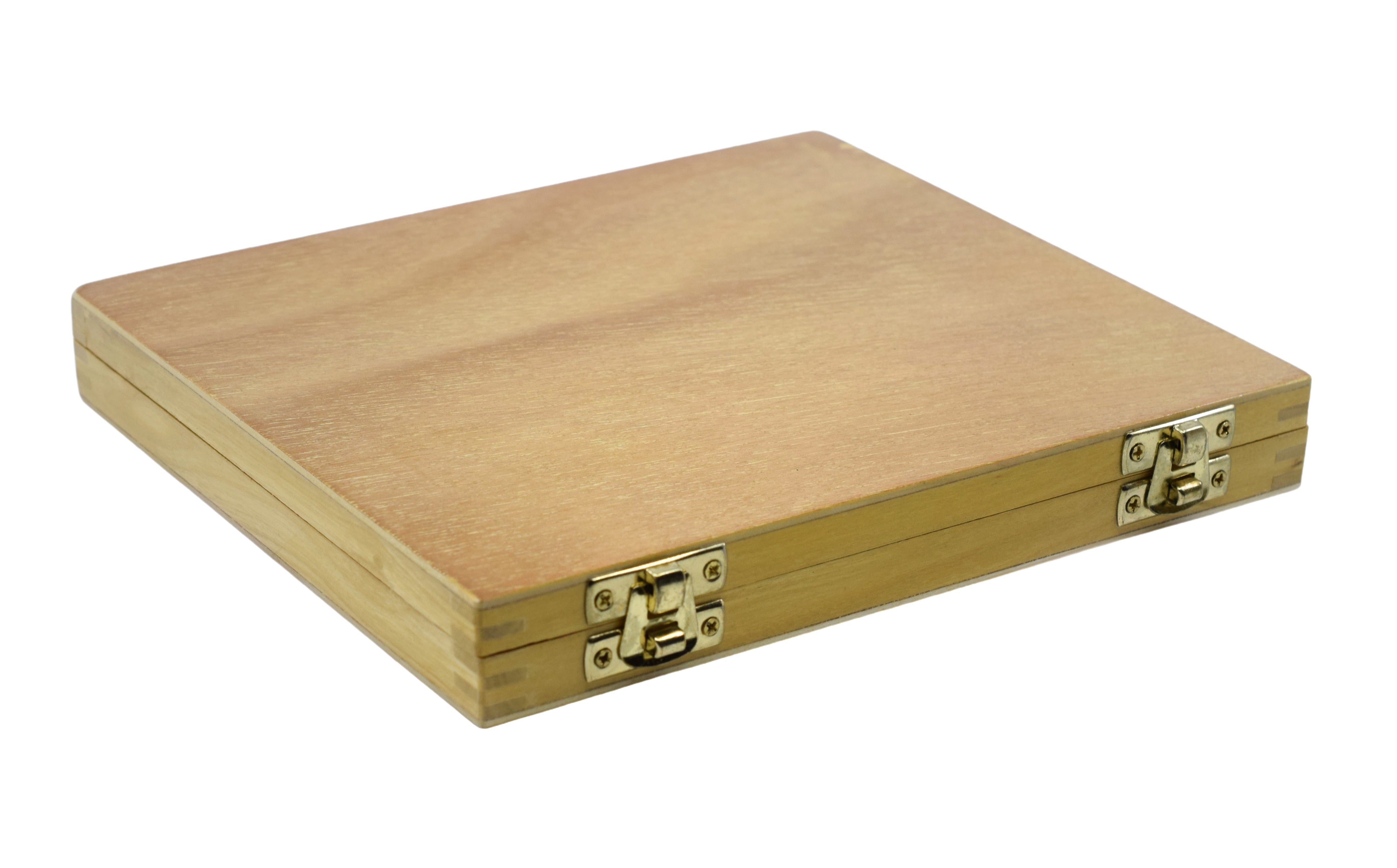 7-Piece Glass Prism and Lens Set, 13mm Thick, with Wooden Storage