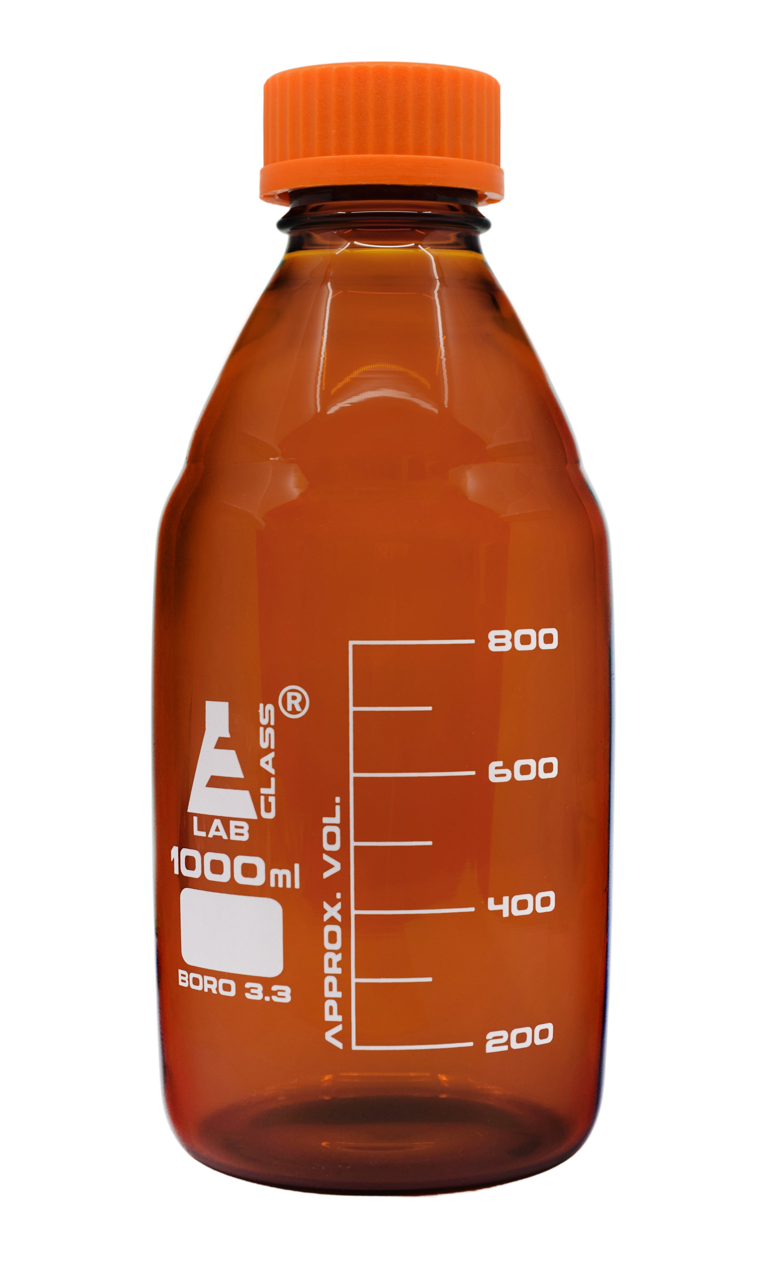 Amber Borosilicate Glass Reagent Bottle with Screw Cap