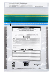 Premium Tamper-Evident Evidence Bags, 6 x 9", 100-Pack