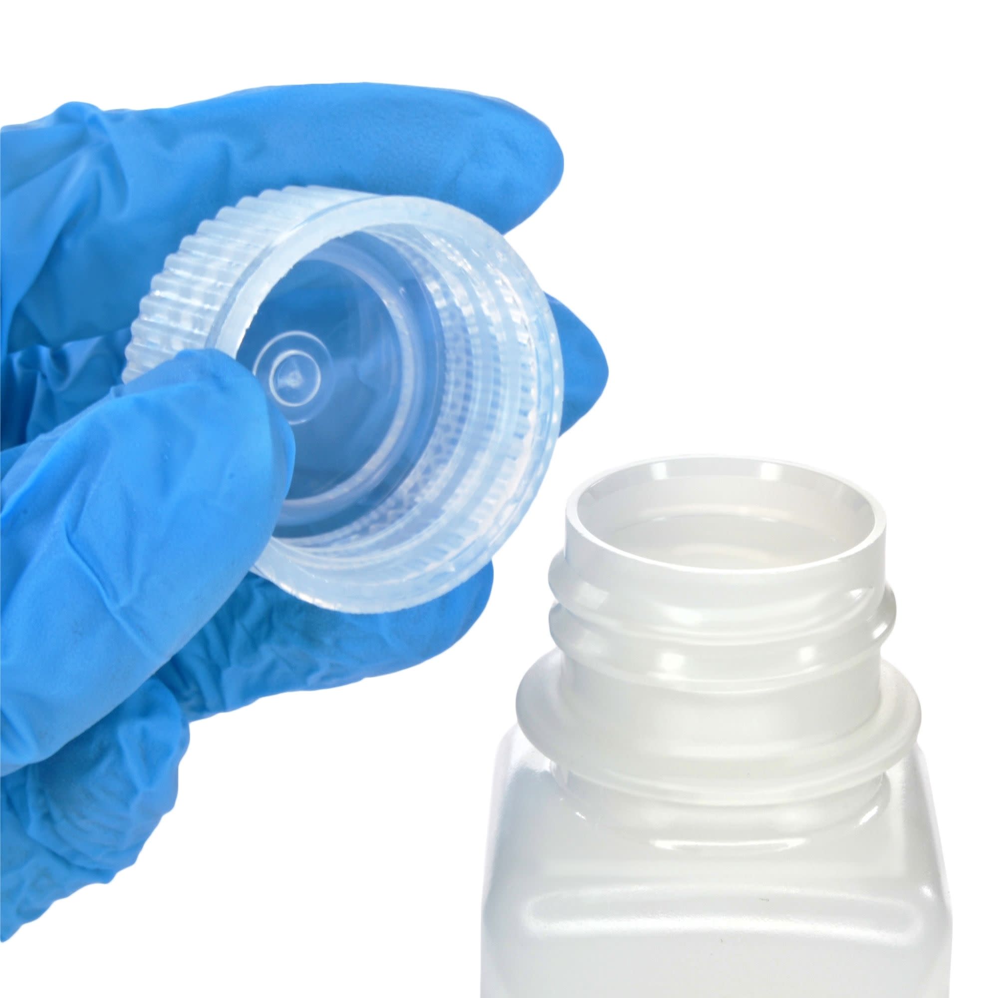 12-Pack Translucent Wide Mouth Square HDPE Reagent Bottles with PP Caps, 60mL, -100 to 120°C