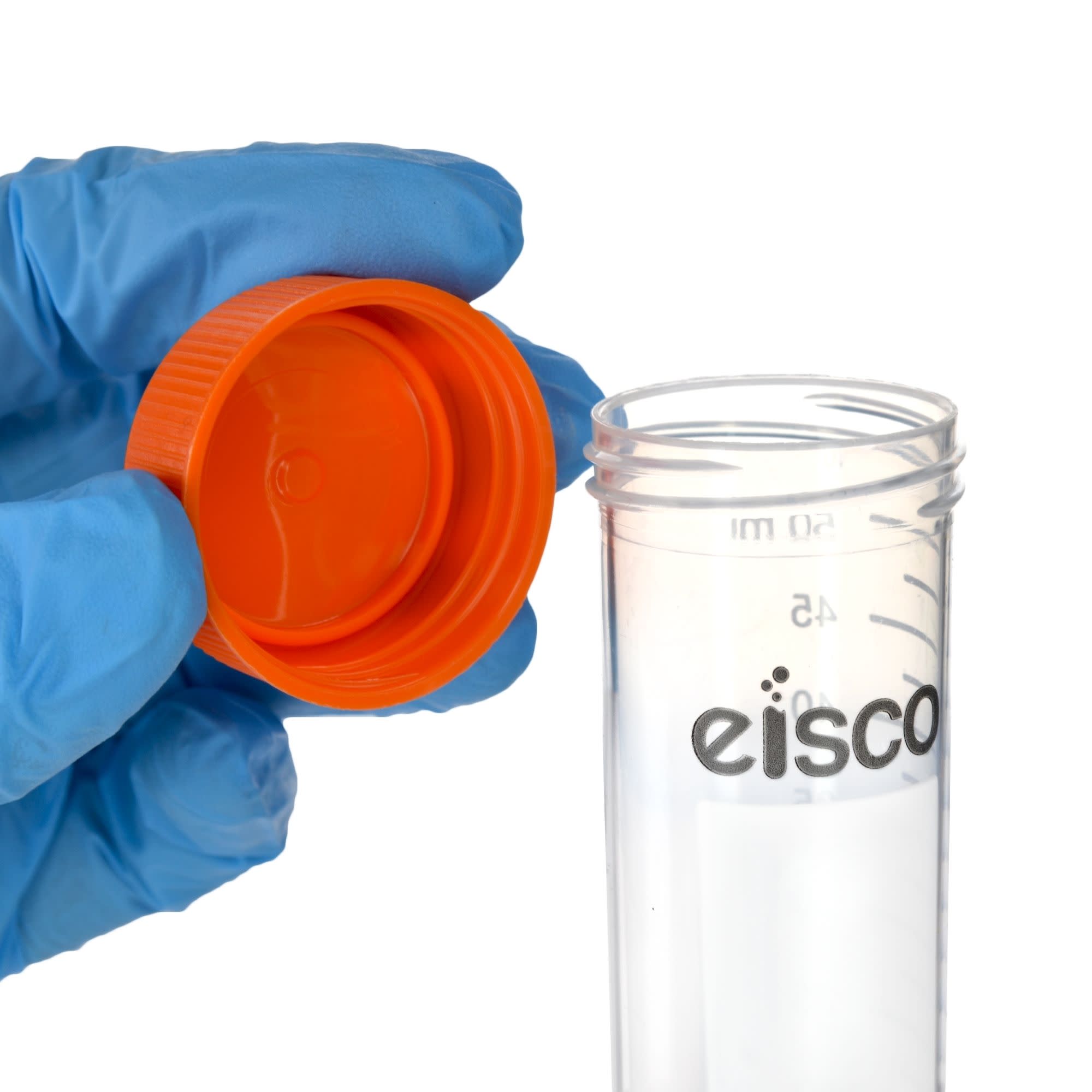 25-Pack Sterile Self-Standing Individually Wrapped Polypropylene Centrifuge Tubes with Flat Cap, 50mL