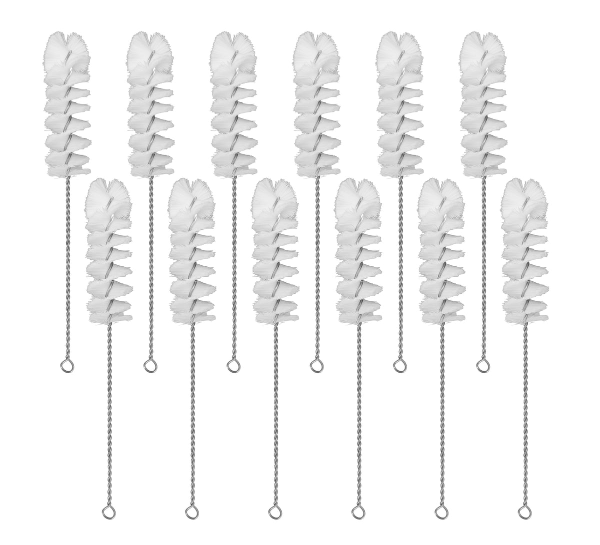 12PK Nylon Cleaning Brushes, 9.25" - Fan Shaped Ends - 0.5" Diameter