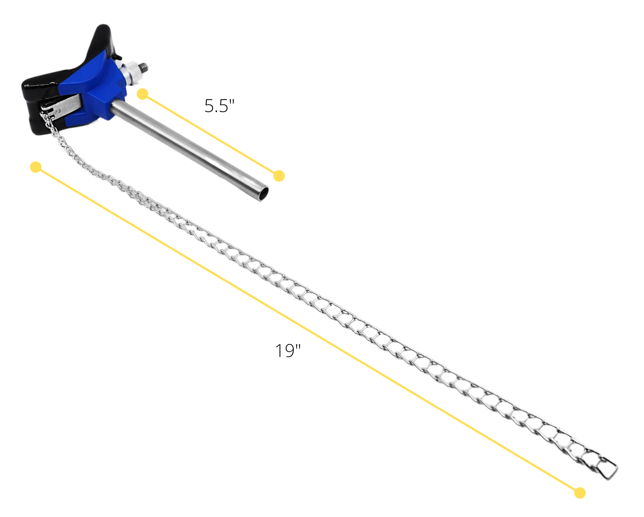 Lab Clamp with Vinyl-Coated Chain and Stainless Steel Rod, 8"