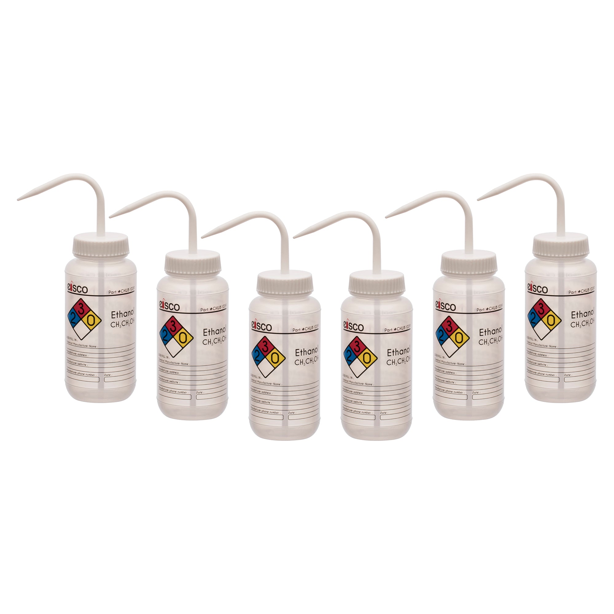 Ethanol Wash Bottle, LDPE, 4-Color Label, 500mL