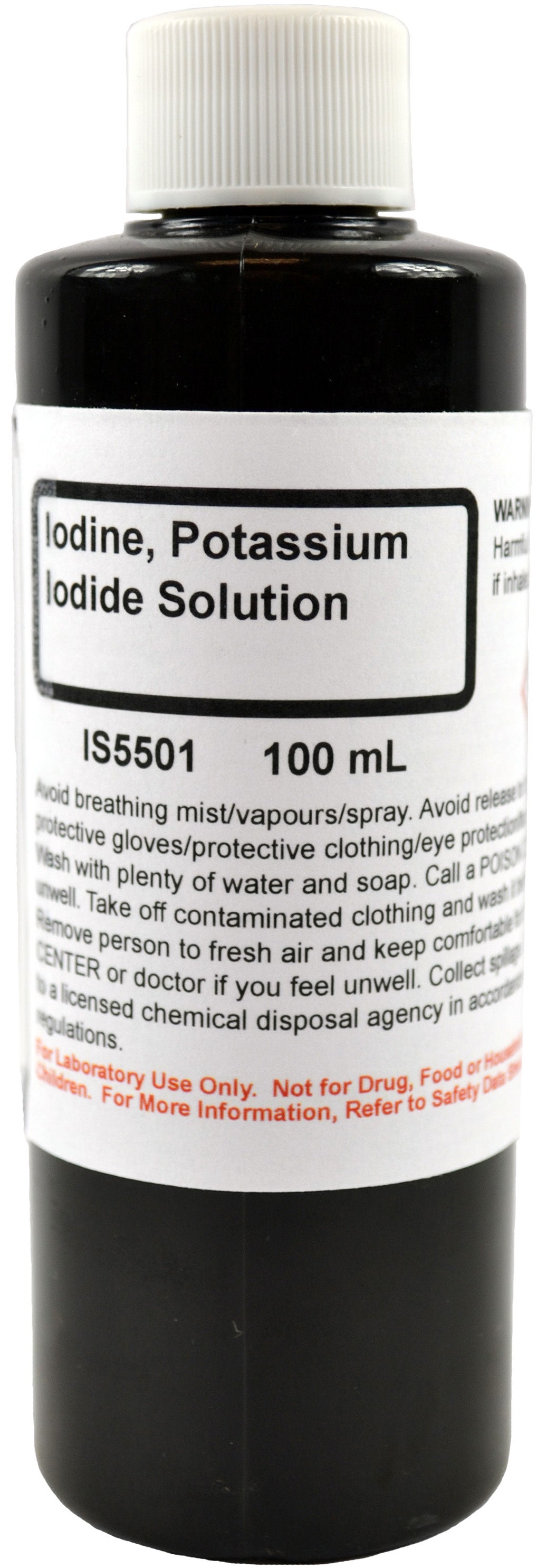 Laboratory Grade Iodine Potassium Iodide Solution, 100mL