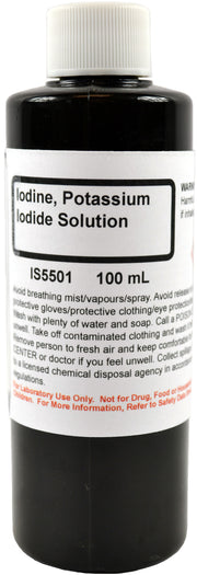 Laboratory Grade Iodine Potassium Iodide Solution, 100mL