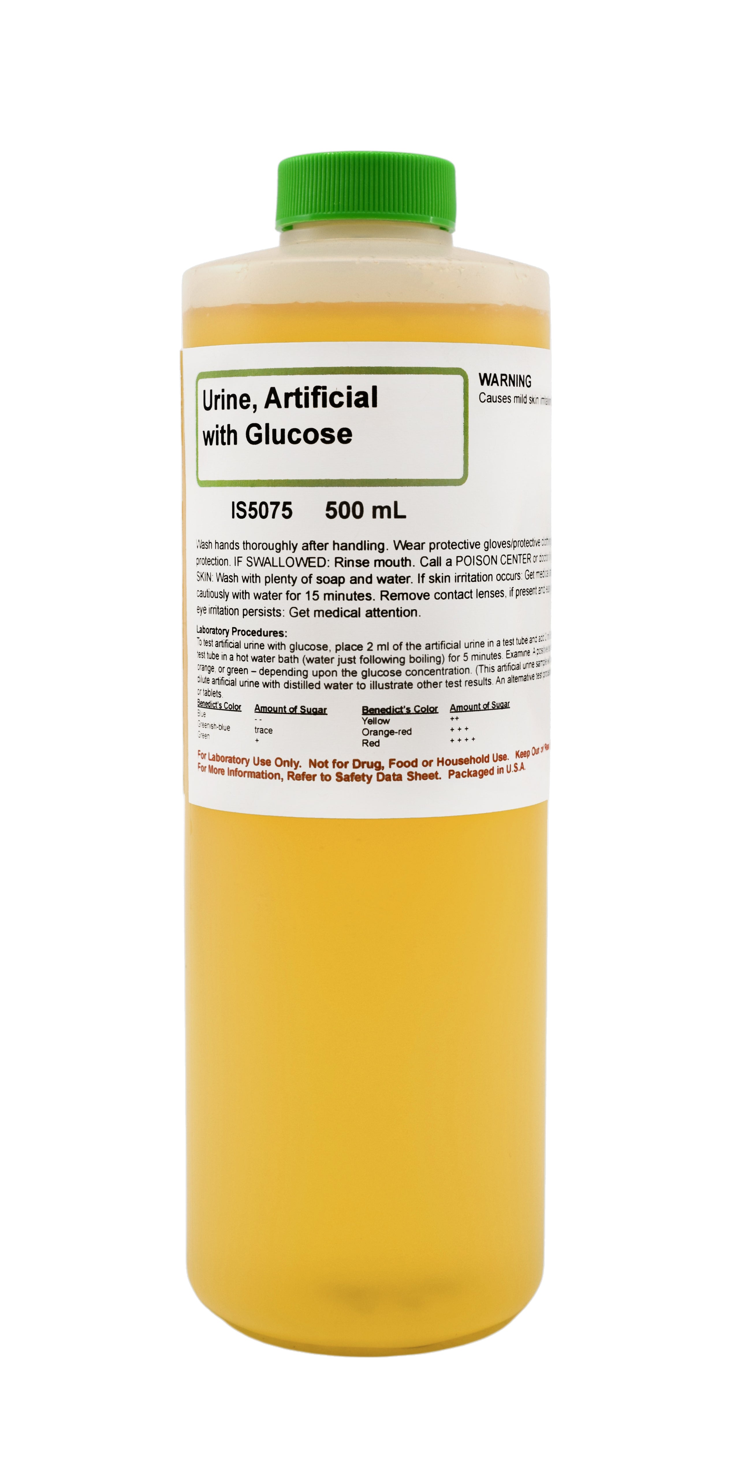 Urinalysis Demonstration Fluid with Glucose, 500mL