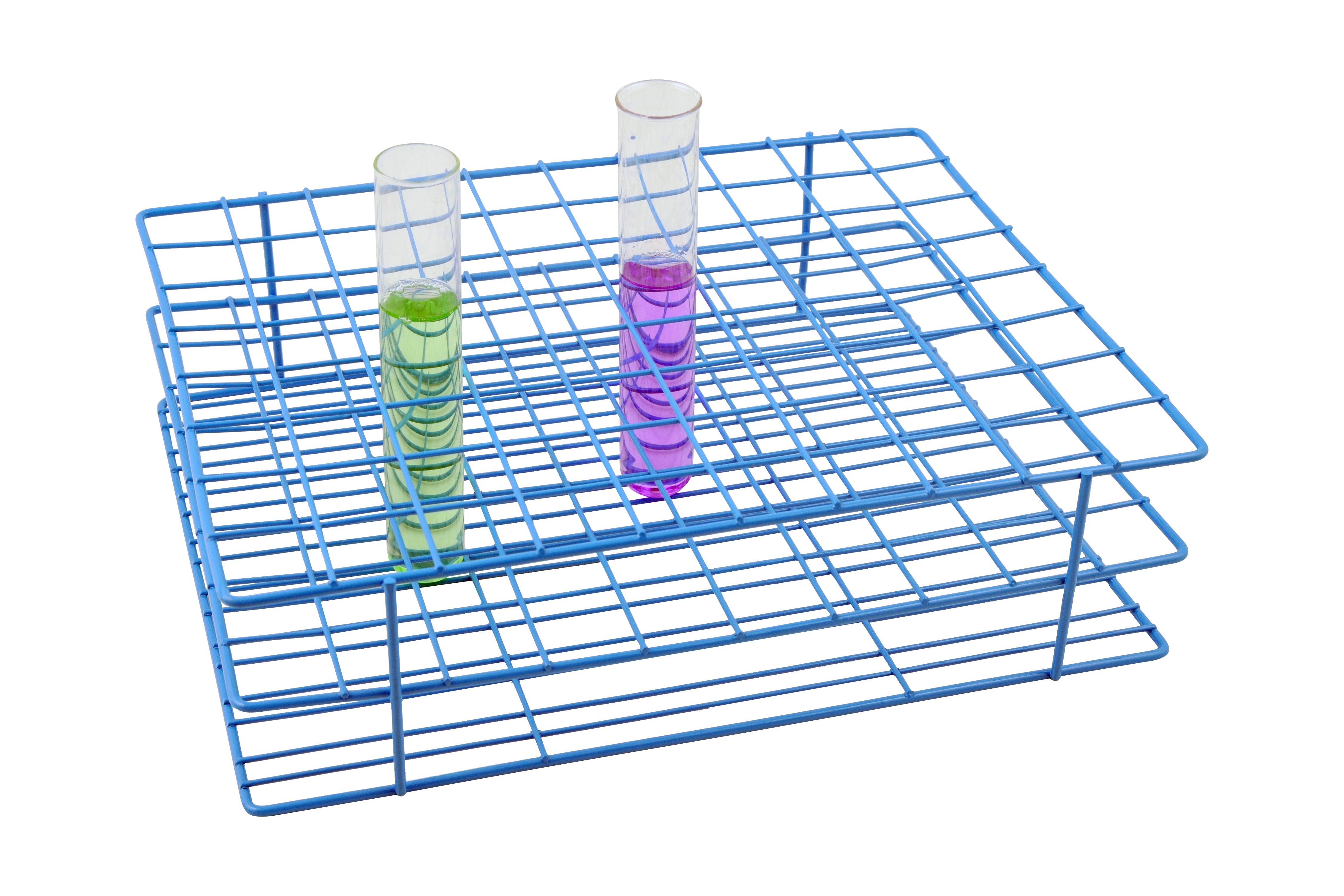 Blue Epoxy Wire Test Tube Rack, 80-Hole (8 x 10), for 22-25mm Tubes