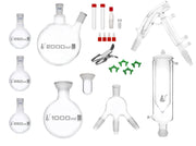ASTM Type I Class A 21-Piece Short Path Distillation Glassware Set, Borosilicate 3.3 Glass