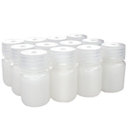12-Pack Translucent Wide Mouth HDPE Reagent Bottles with PP Caps, 30mL, -100 to 120°C