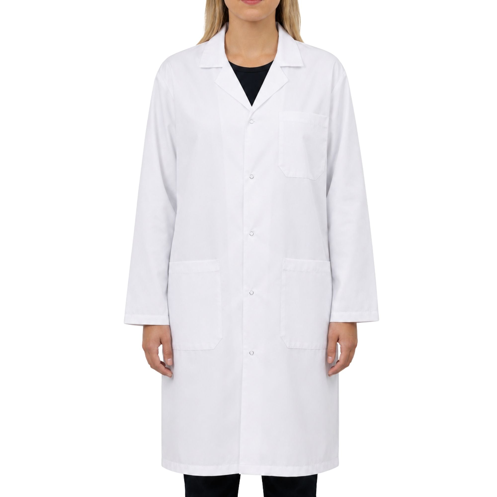 Poly-Cotton Blend Lab Coat with Snap Front