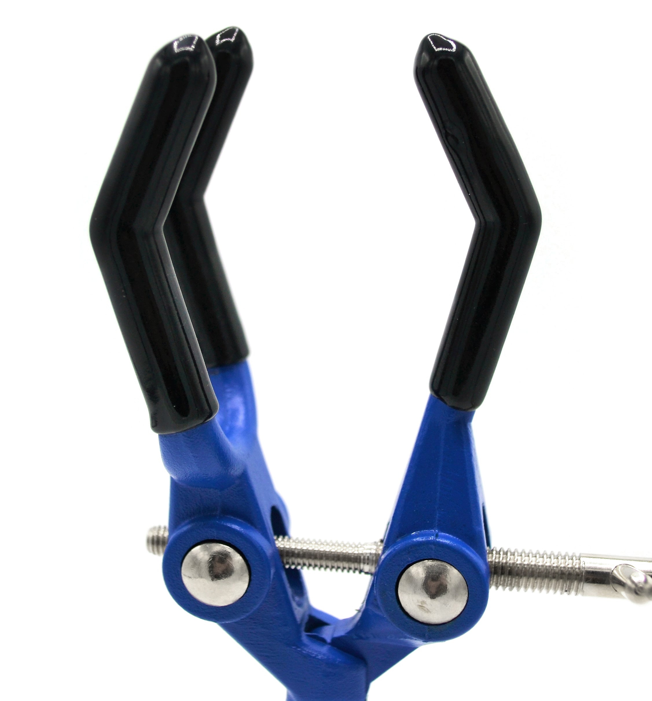3-Finger Vinyl-Coated Extension Clamp with 2" Fingers on Swivel Boss Head