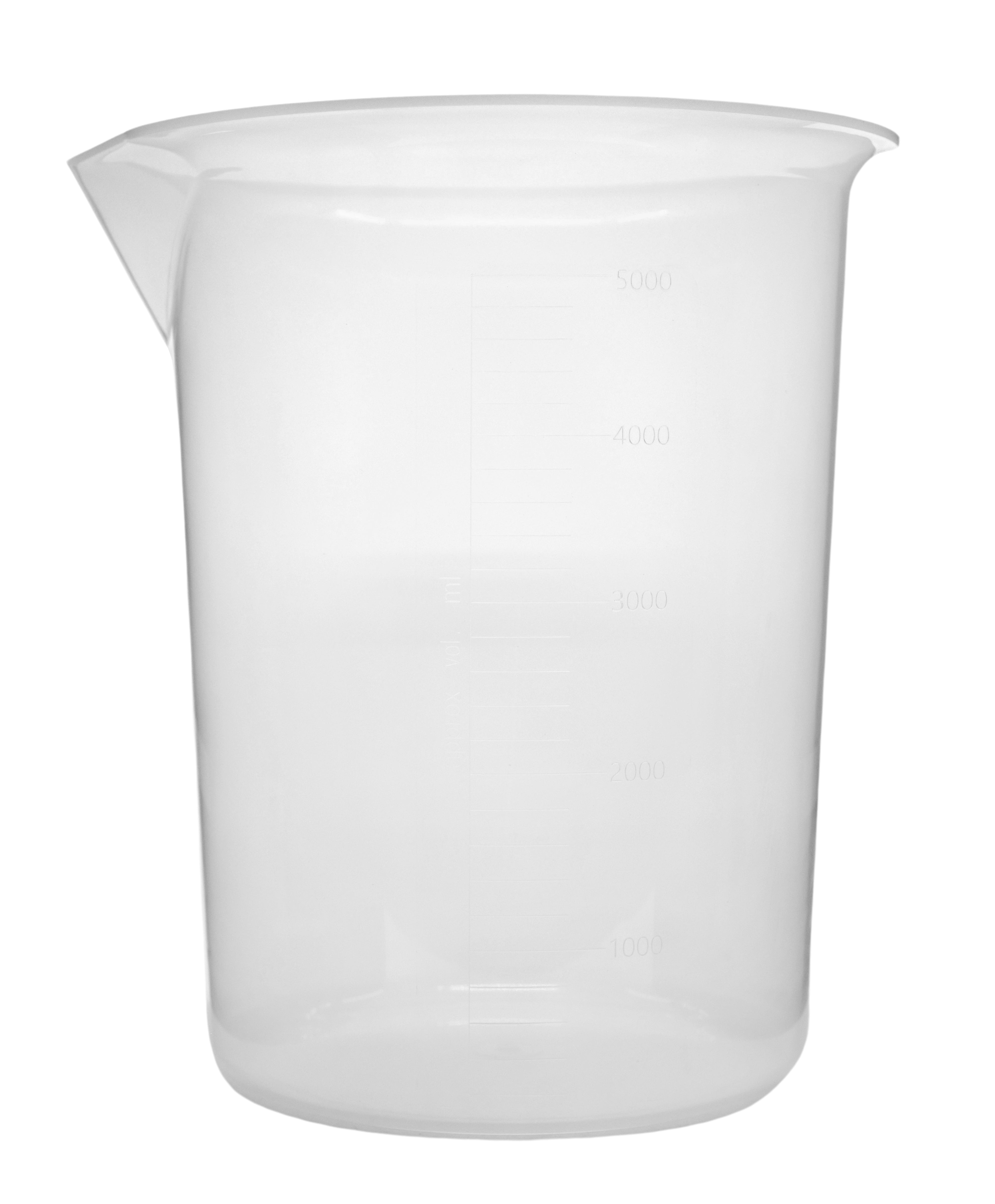 Polypropylene Beaker with Raised Graduations and Tapered Spout
