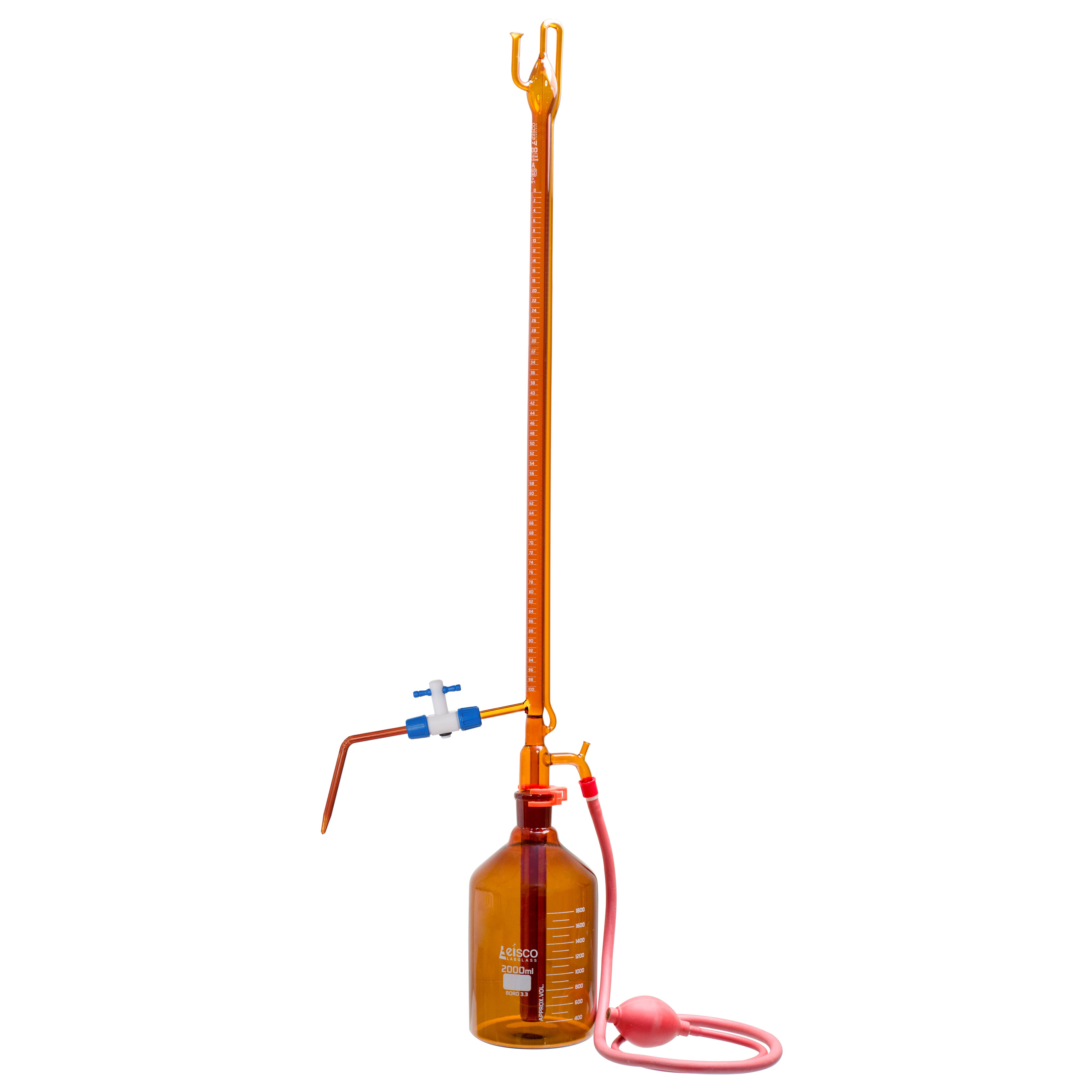 Class A Automatic Zero Amber Borosilicate Glass Burette