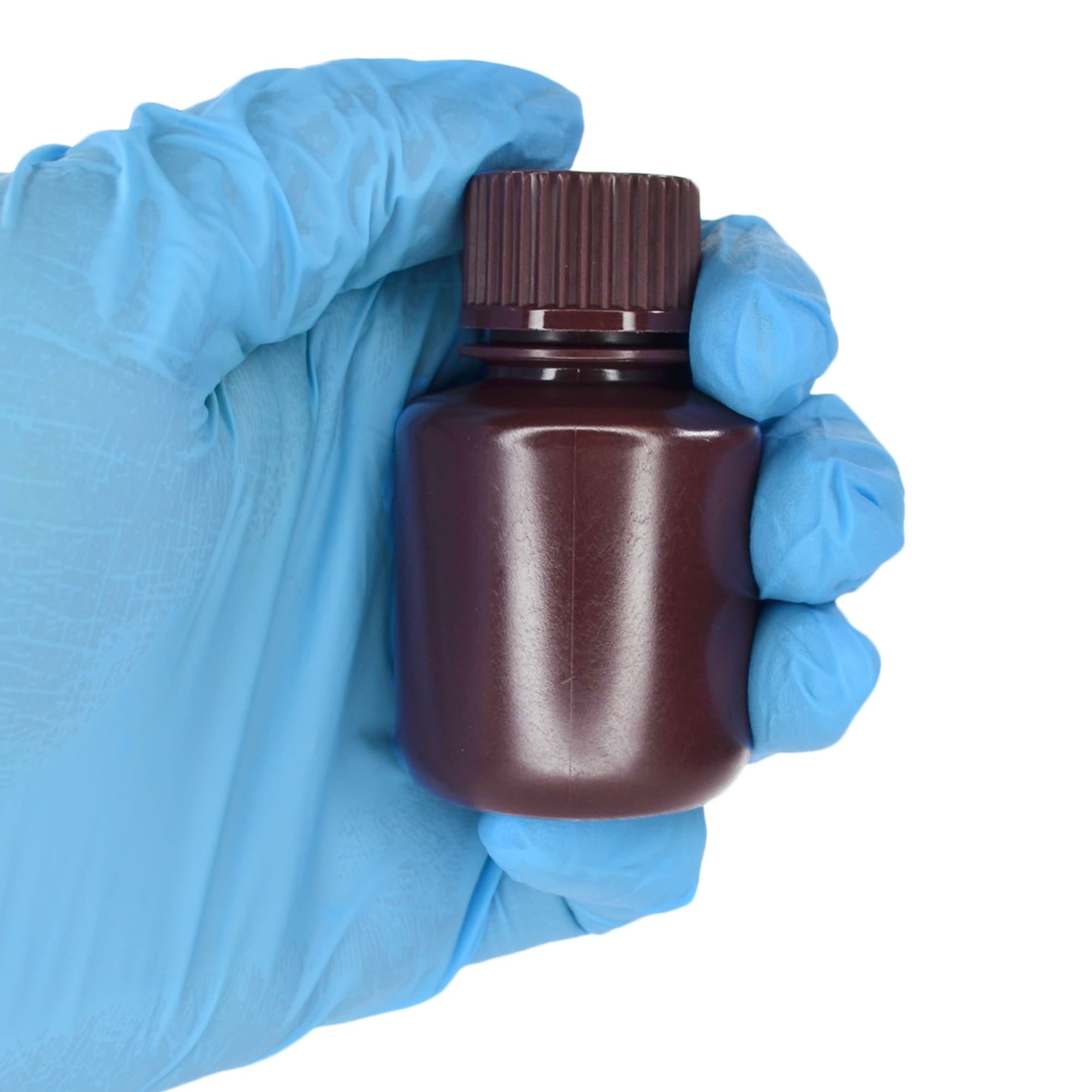1000-Bulk Pack Amber Narrow Mouth HDPE Reagent Bottles for Light-Sensitive Substances, 30mL, -100 to 120°C
