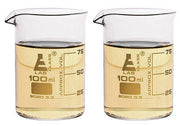2-Pack Griffin Borosilicate Glass Beaker Shot Glasses, 3.3oz/100mL