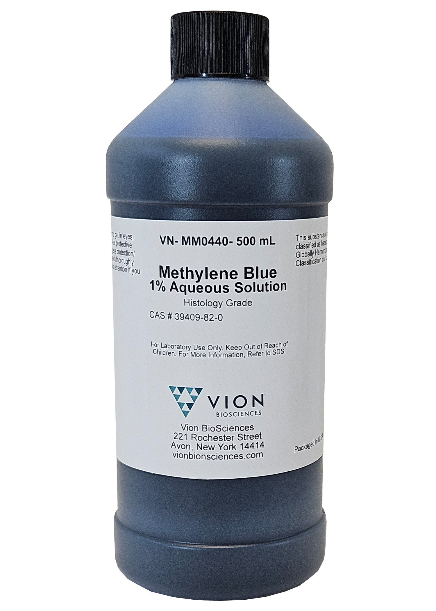 1% Methylene Blue Intense Blue Cell Stain Aqueous Solution, 500mL