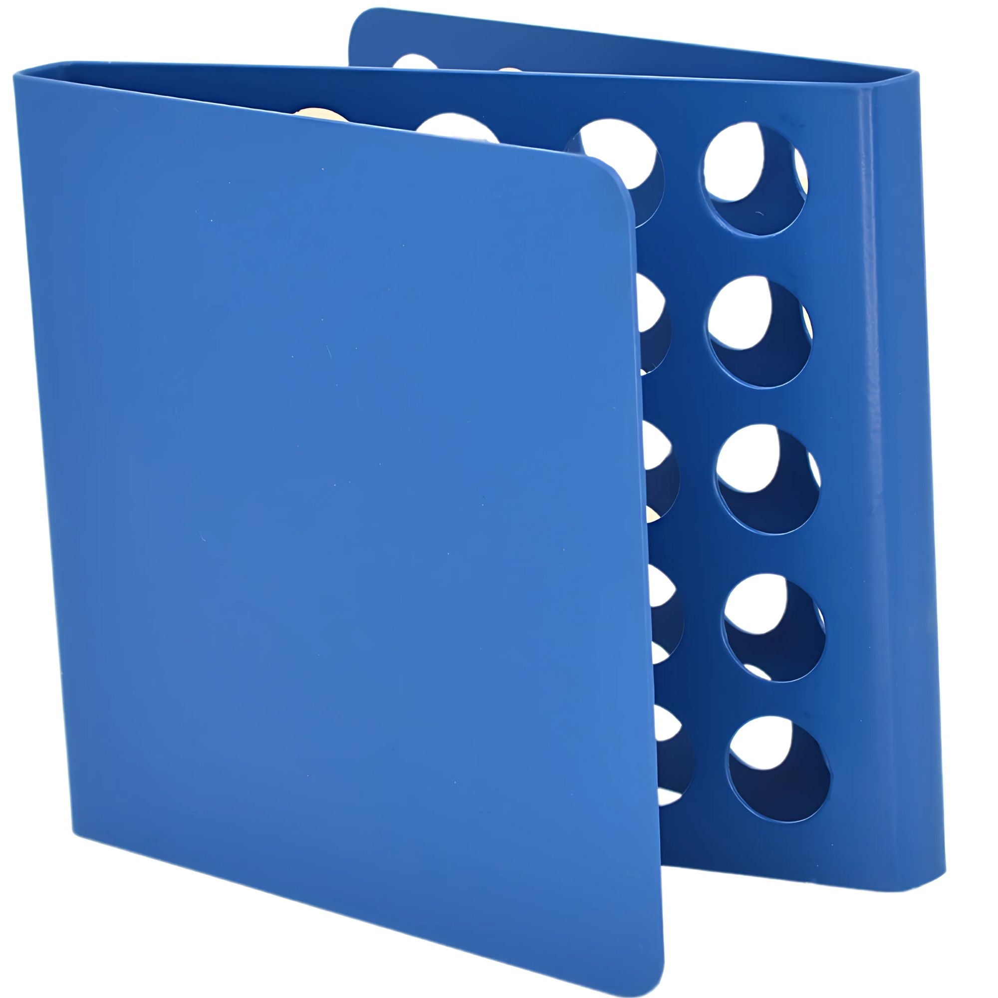 Z-Shape Aluminum Test Tube Stand for 25 x 17mm Tubes, Blue Powder-Coated