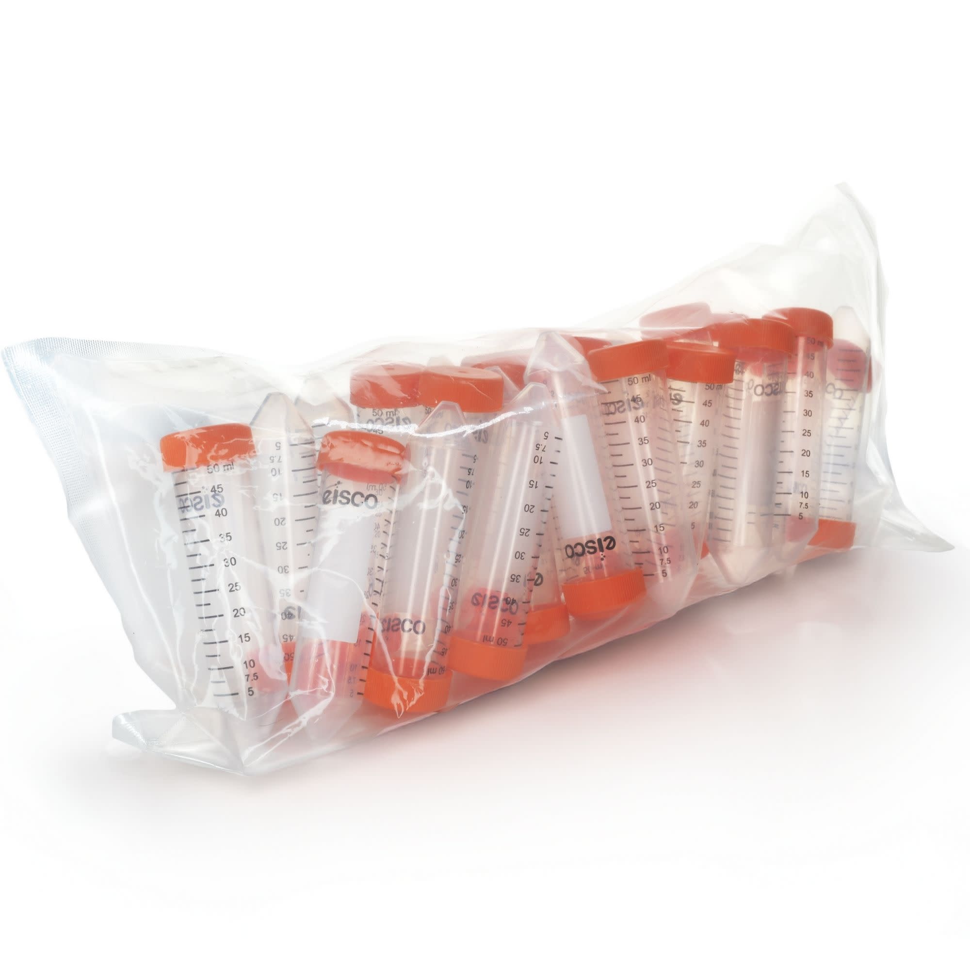 25-Pack Non-Sterile Polypropylene Centrifuge Tubes with Flat Cap, 50mL
