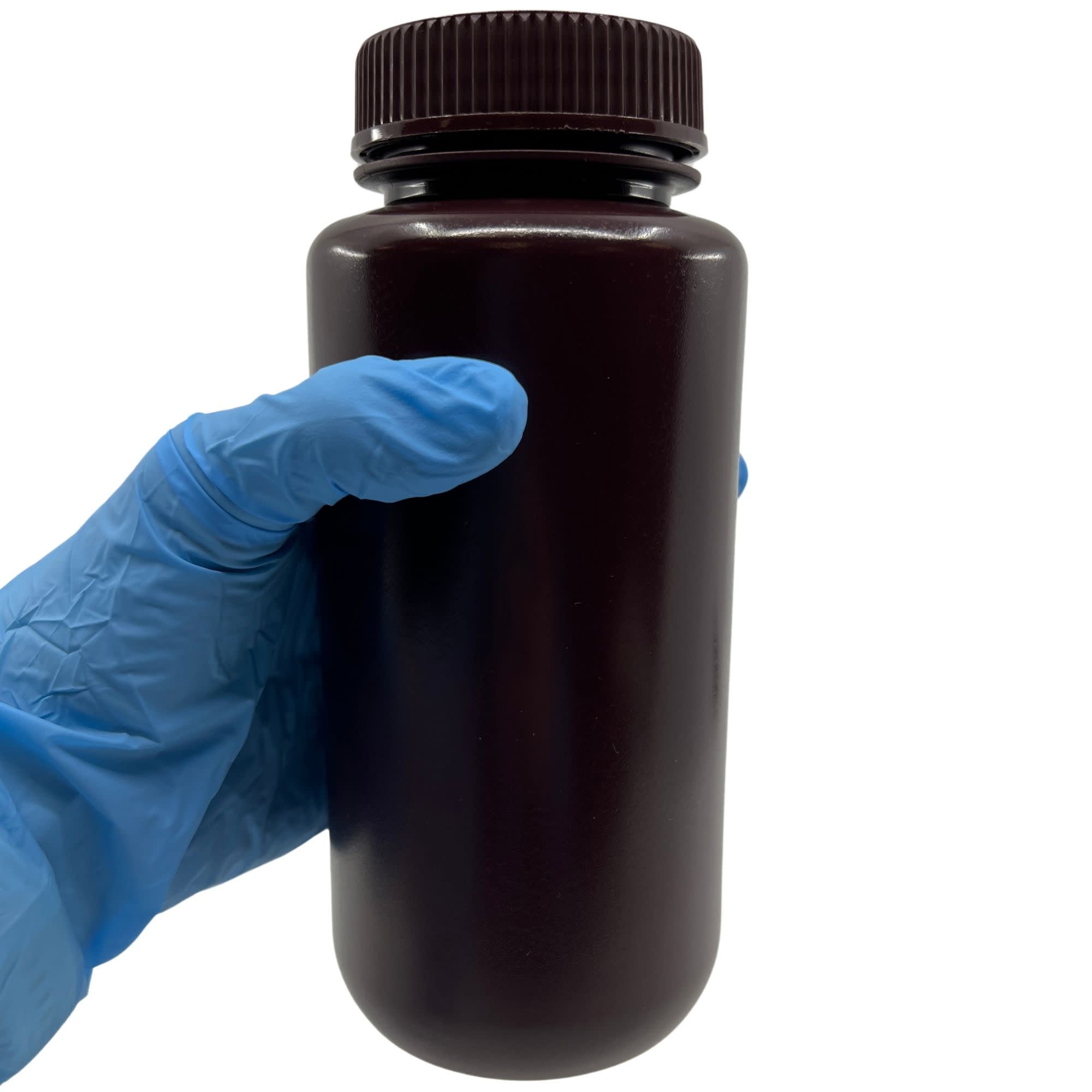 125-Bulk Pack Amber Wide Mouth HDPE Reagent Bottles with PP Caps and UV Shielding, 500mL, -100 to 120°C