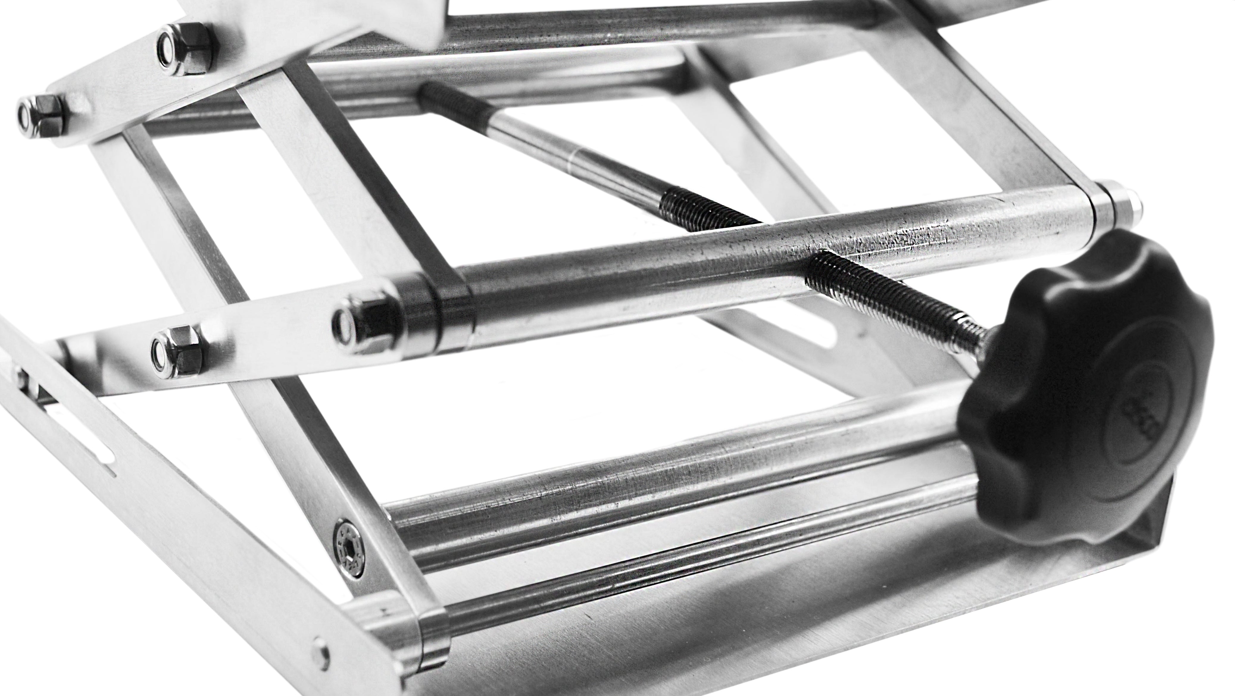 Premium Stainless Steel Scissor Jack with Hand Crank, 11" Extension